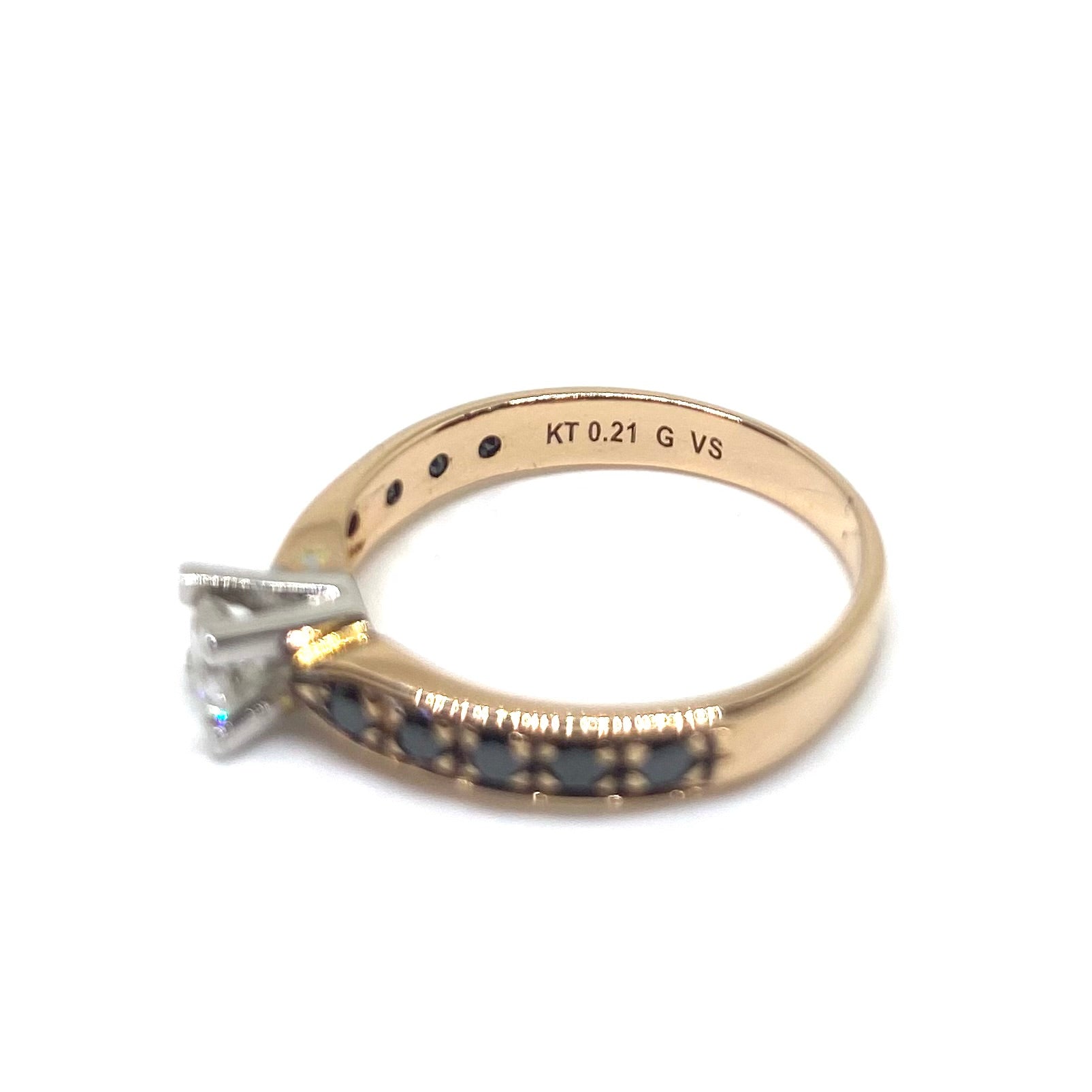 Solitario Oro Rosa - Diamanti Neri