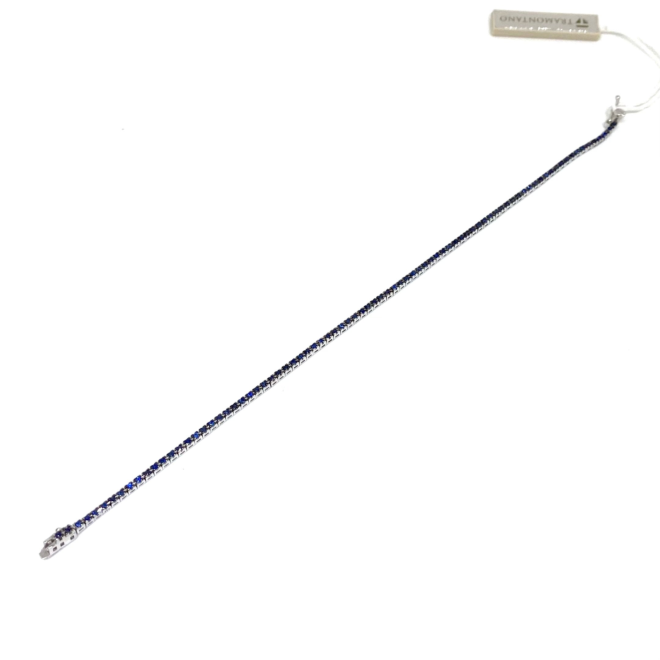 Bracciale Tennis - Oro Bianco e Zaffiri