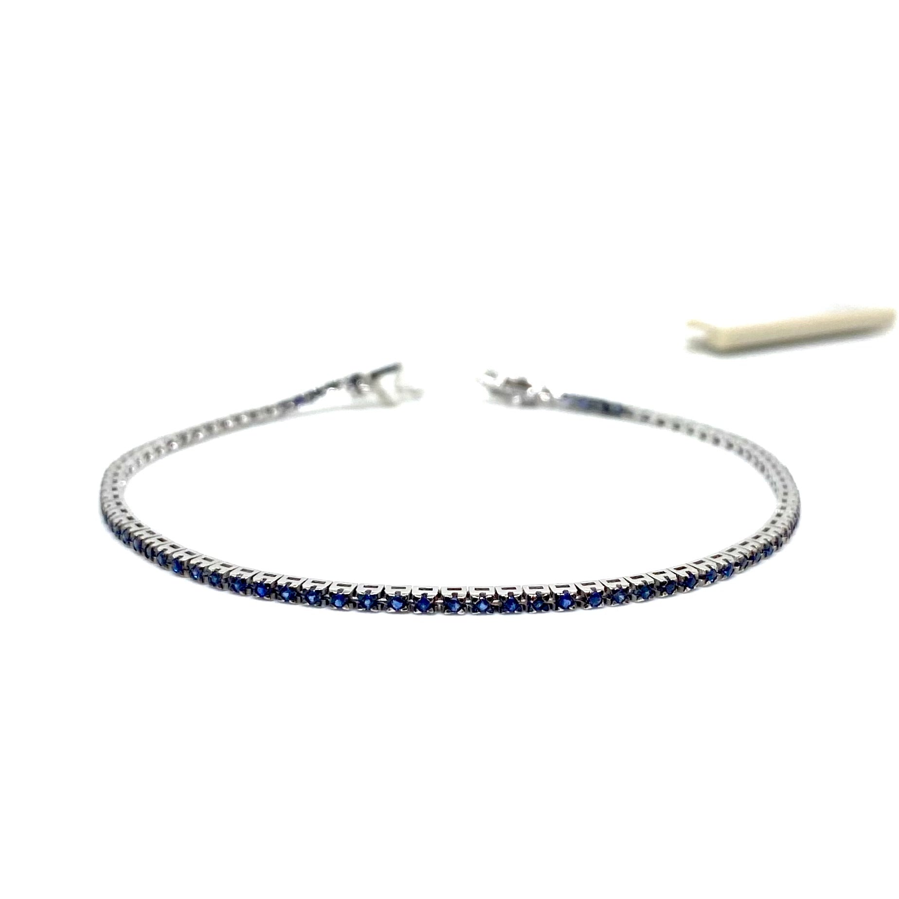 Bracciale Tennis - Oro Bianco e Zaffiri