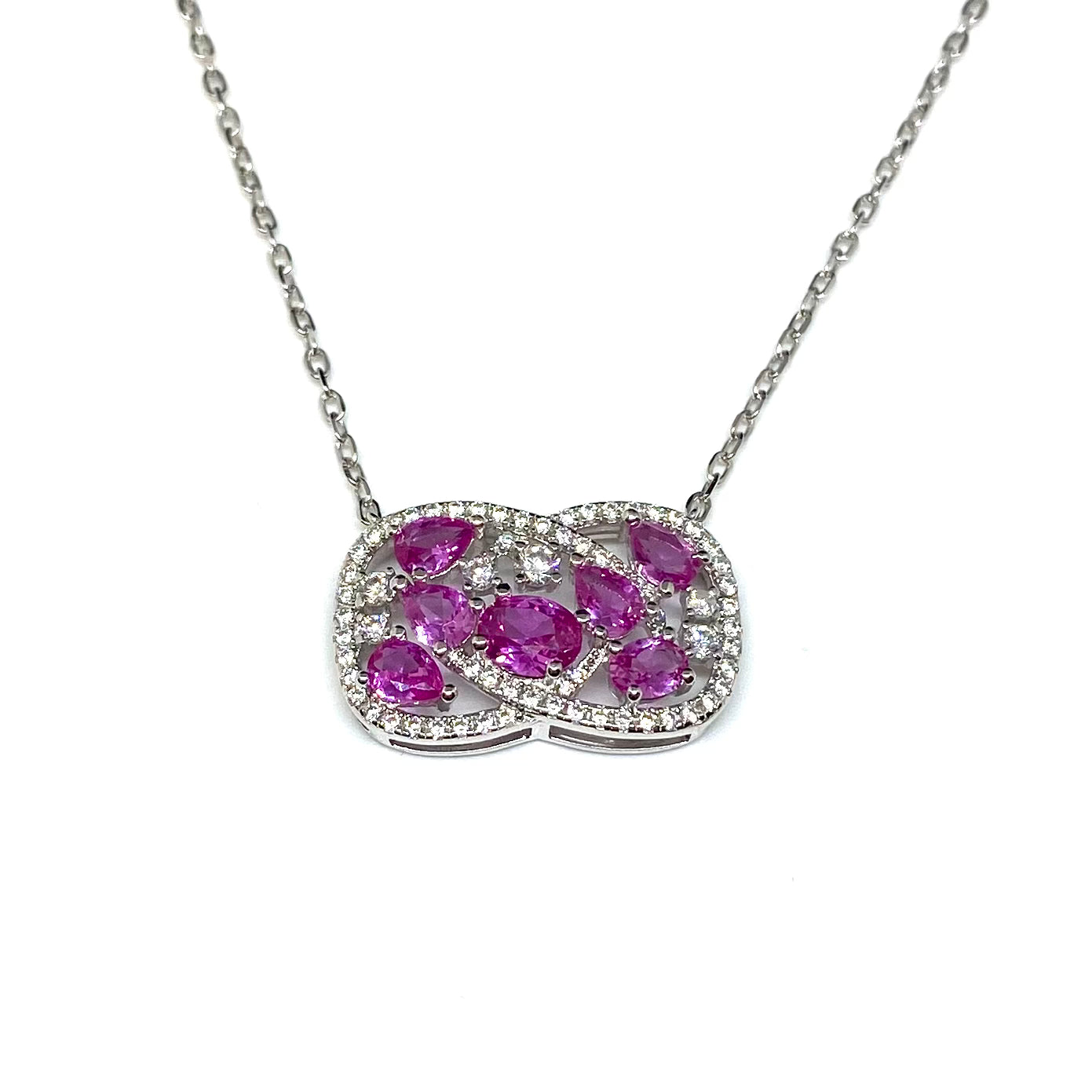 Collana zirconi rosa