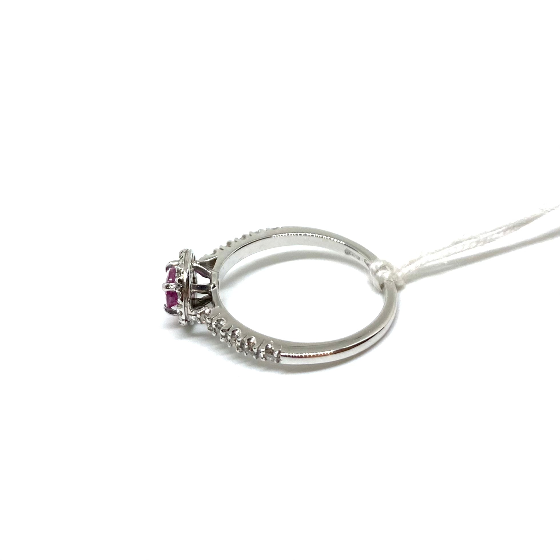 Solitario Halo - Zaffiro Rosa