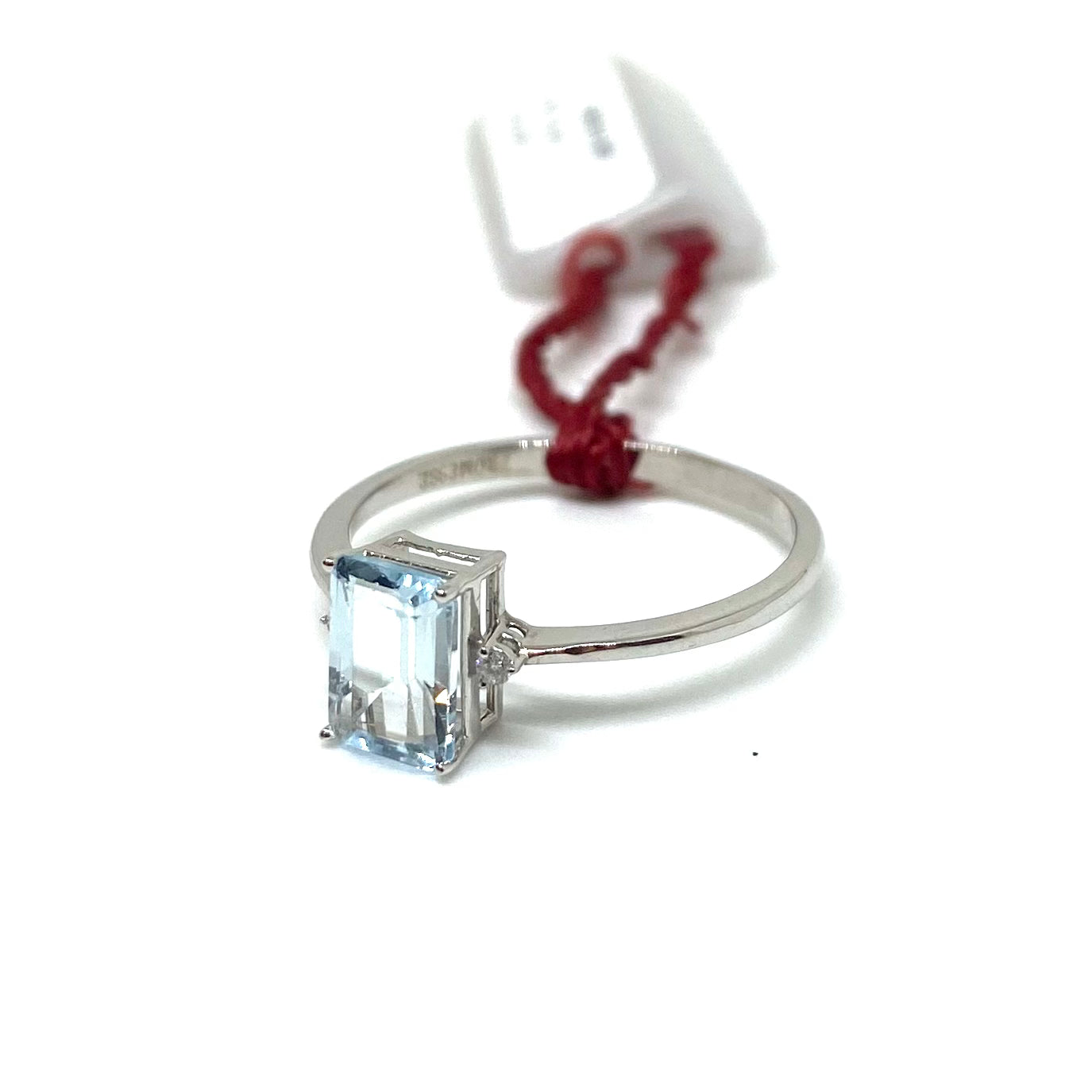 Anello Acqua Marina - Taglio Baguette