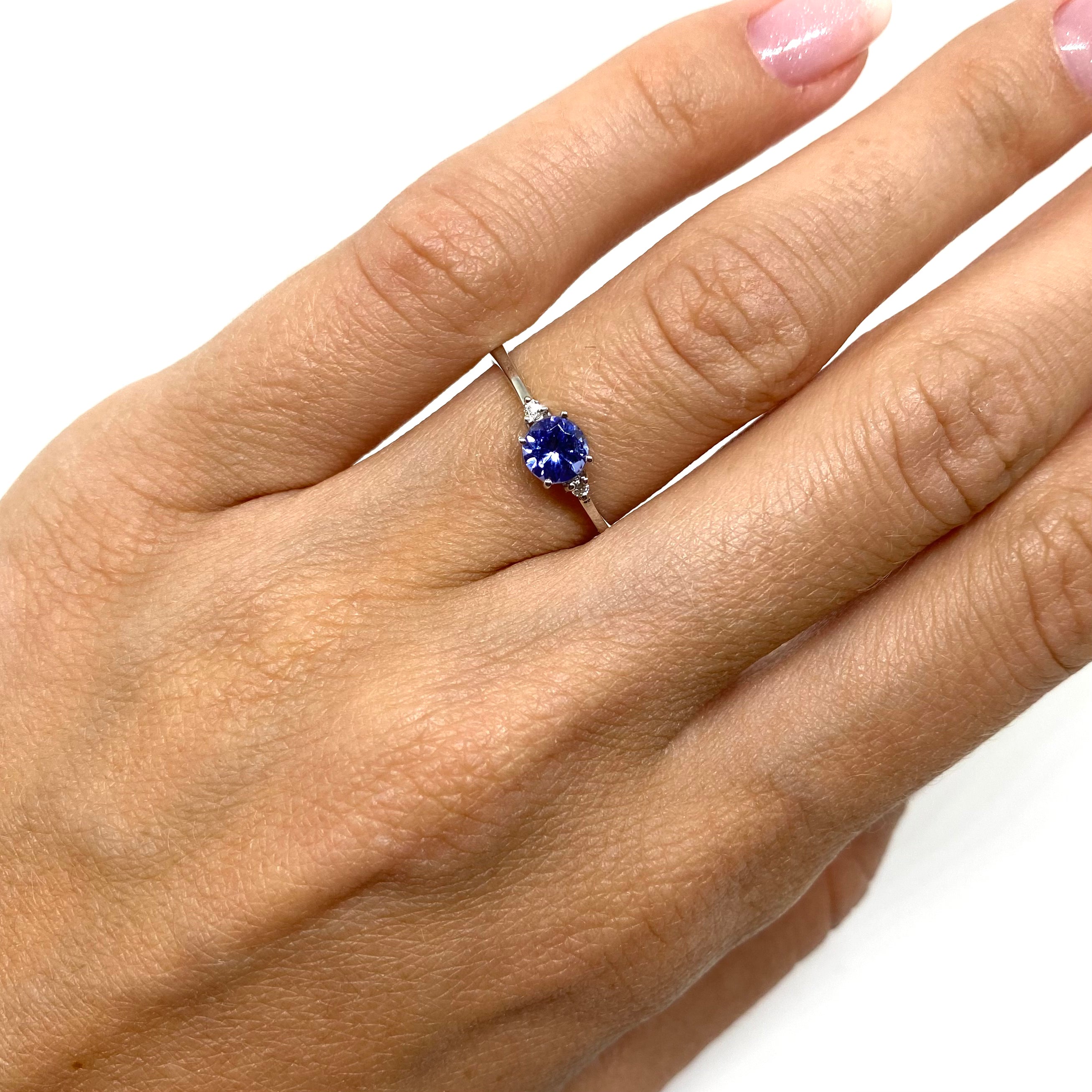Solitario Tanzanite e Diamanti
