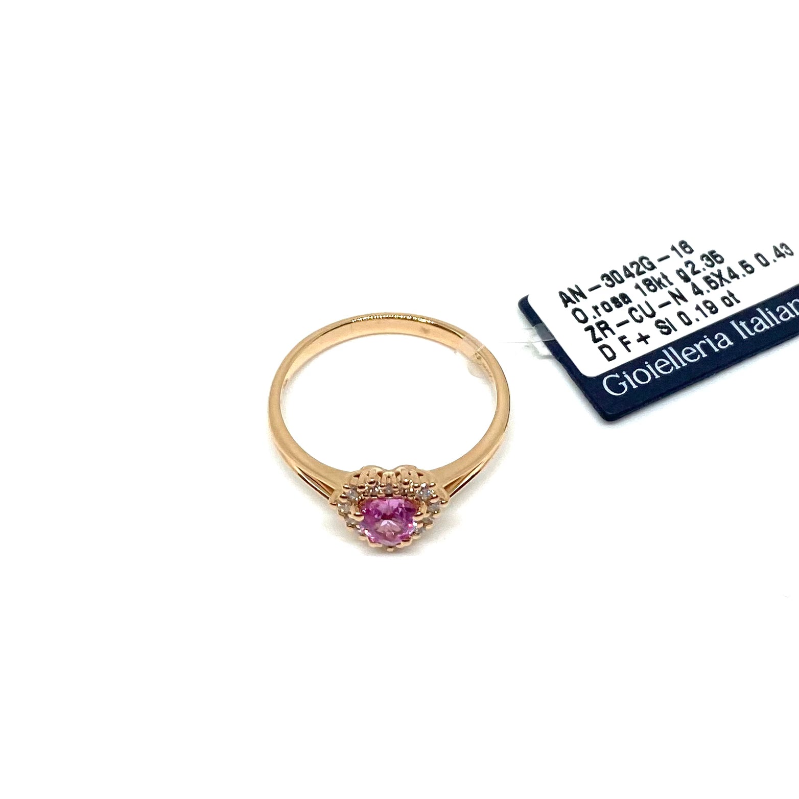 Anello Cuore - Zaffiro Rosa