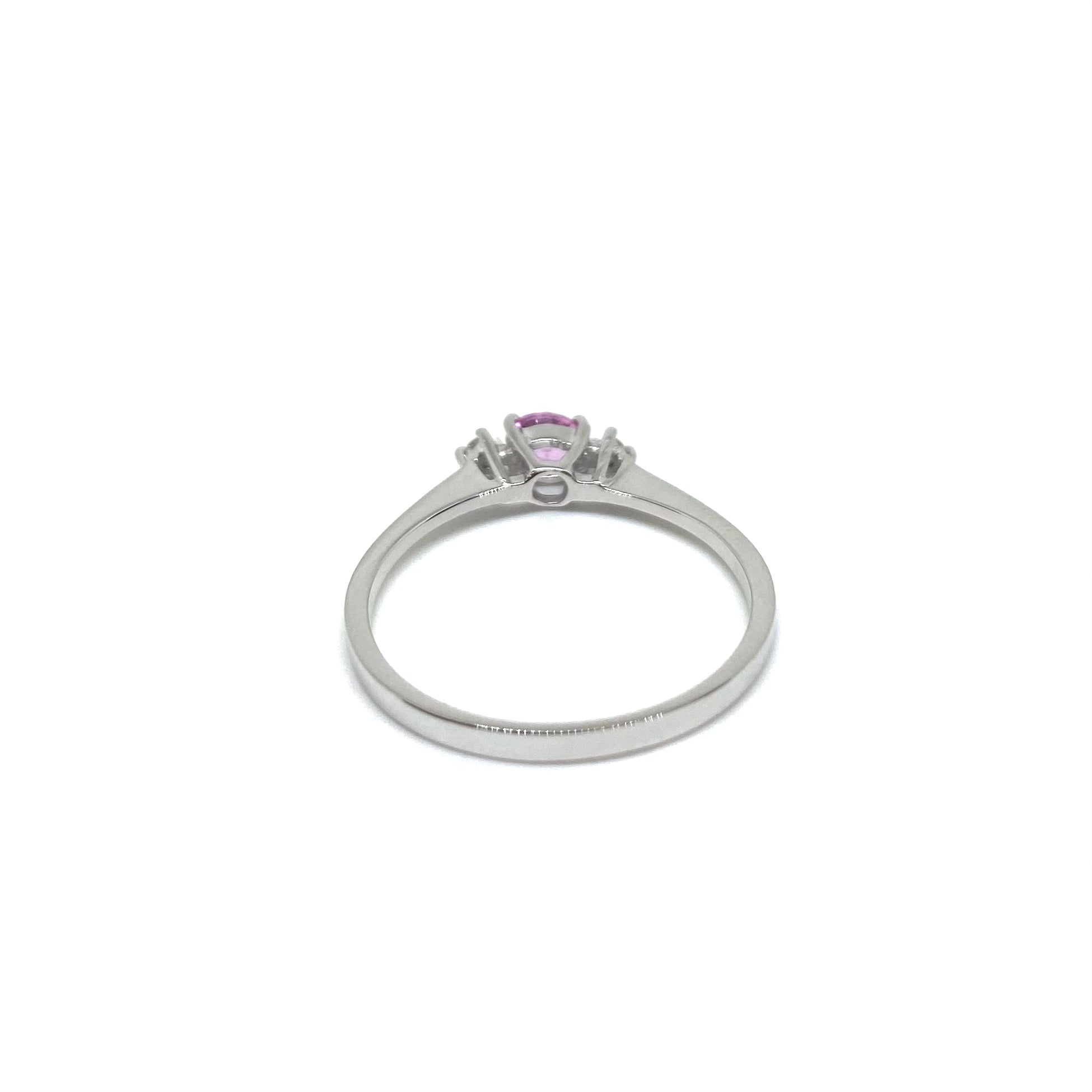 Solitario Zaffiro Rosa e Diamantr