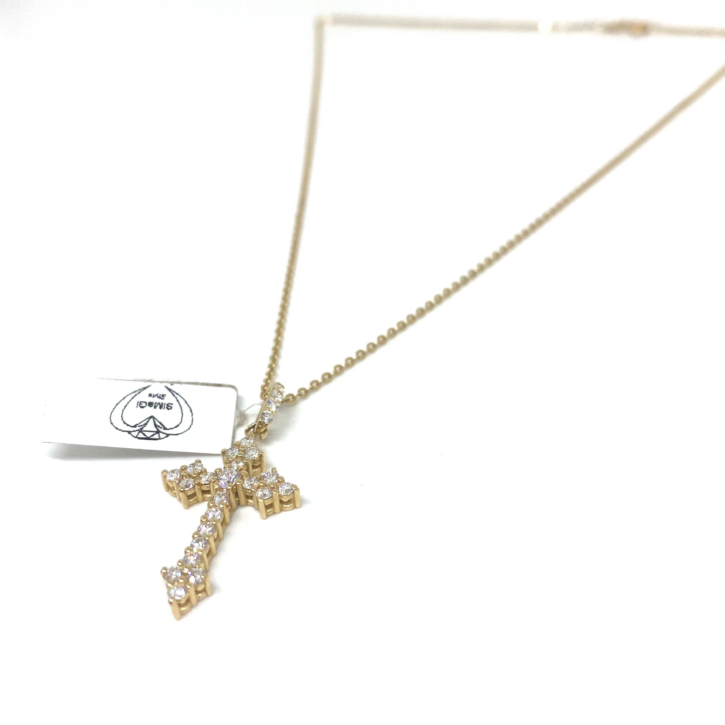 Collana Croce Gotica - Oro e Diamanti