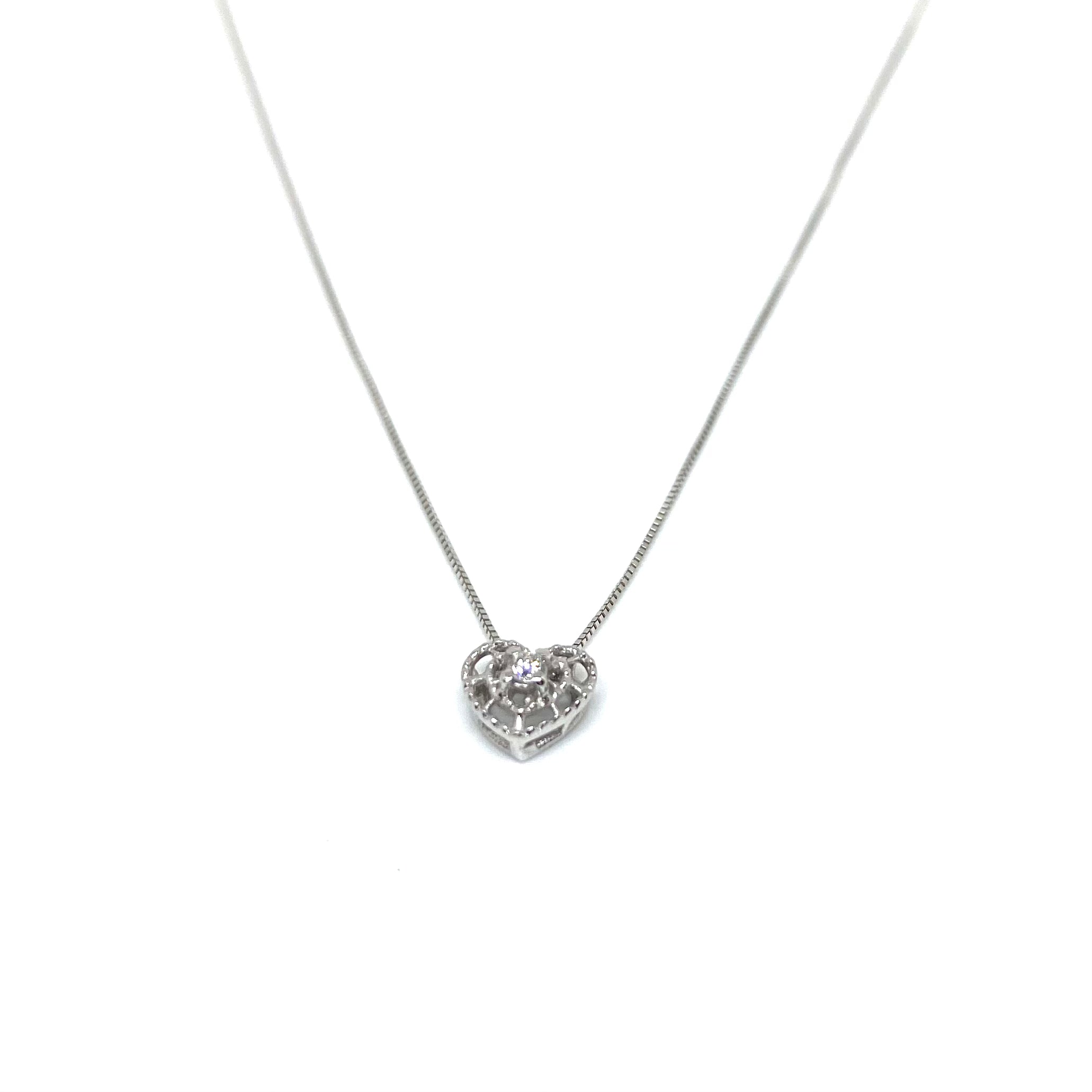 Collana Punto Luce Cuore - Oro e Diamanti