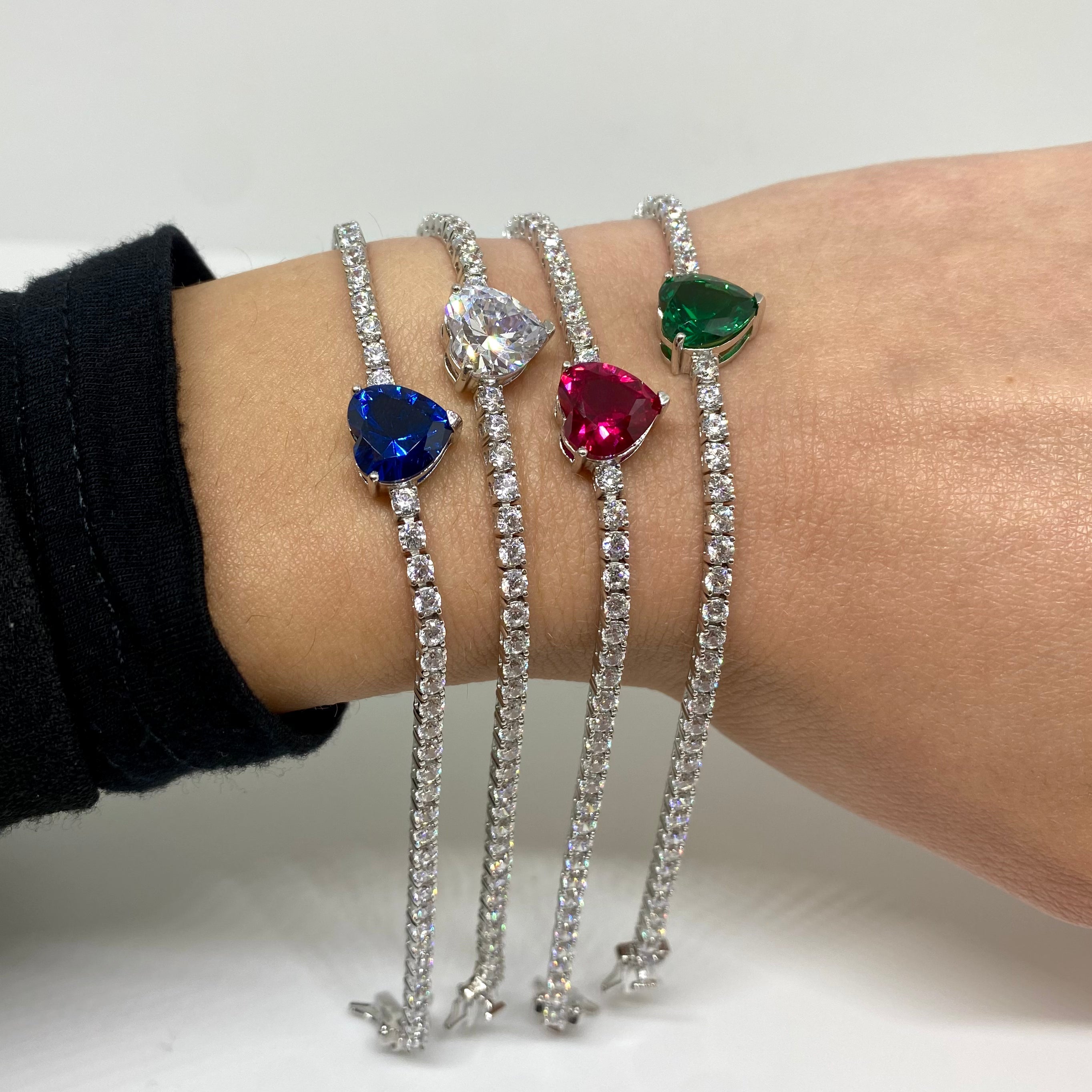 Bracciale tennis cuore big