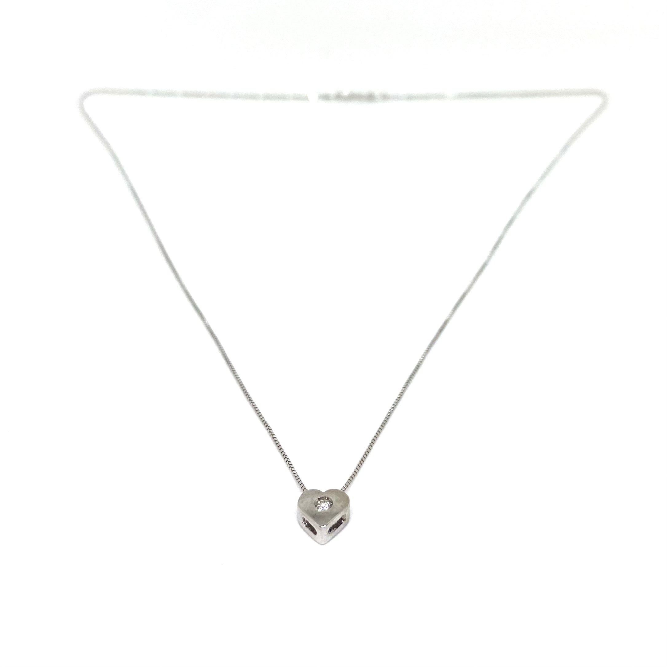 Collana Punto Luce a Cuore - Oro 18 kt