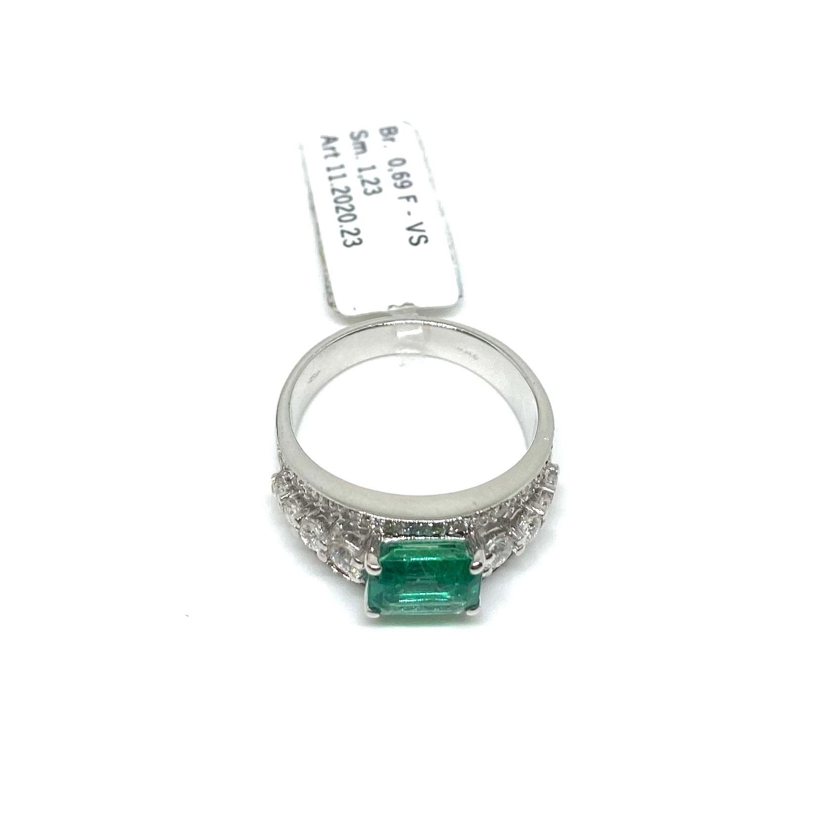 Anello Fascia Smeraldo e Diamanti