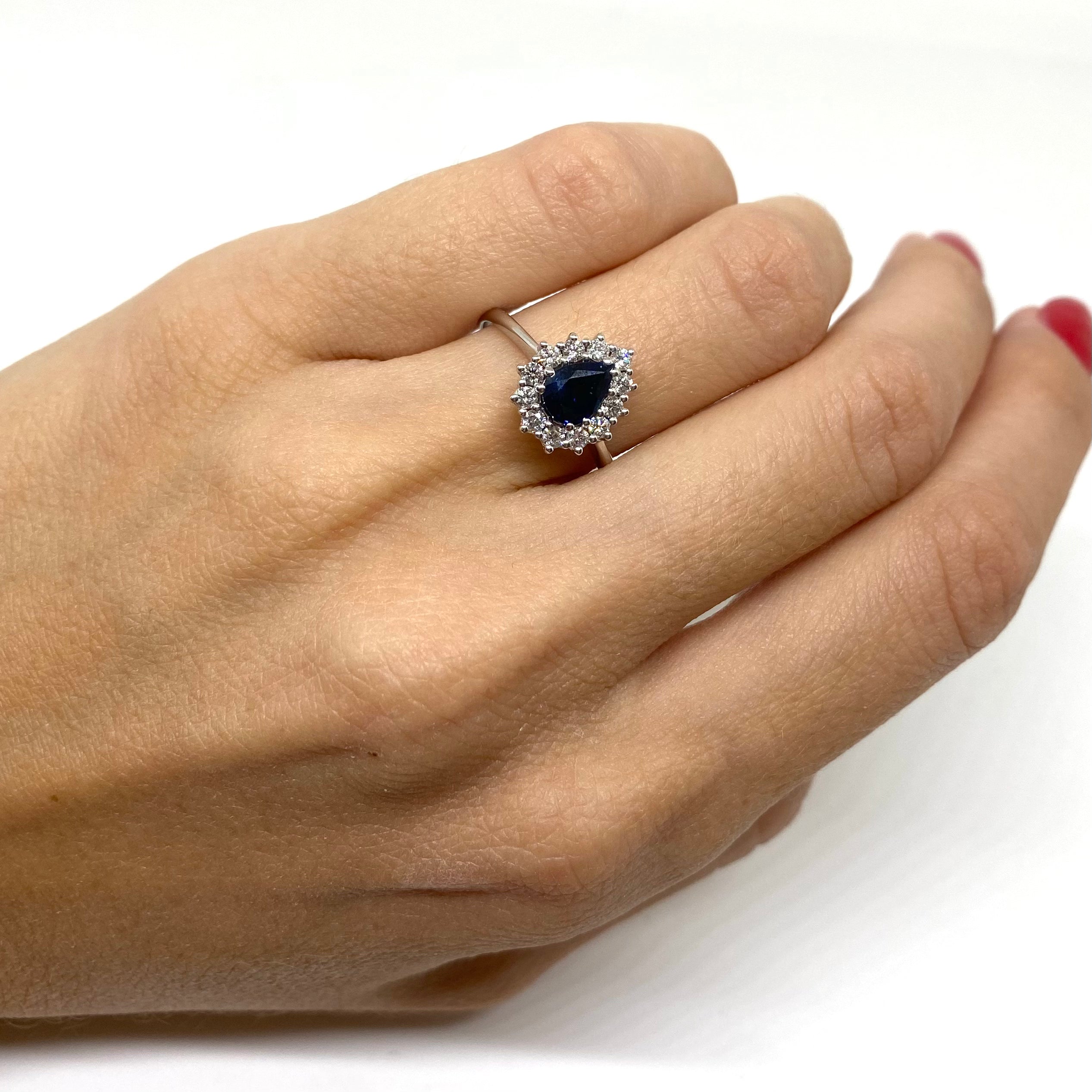 Anello Kate Zaffiro - Goccia