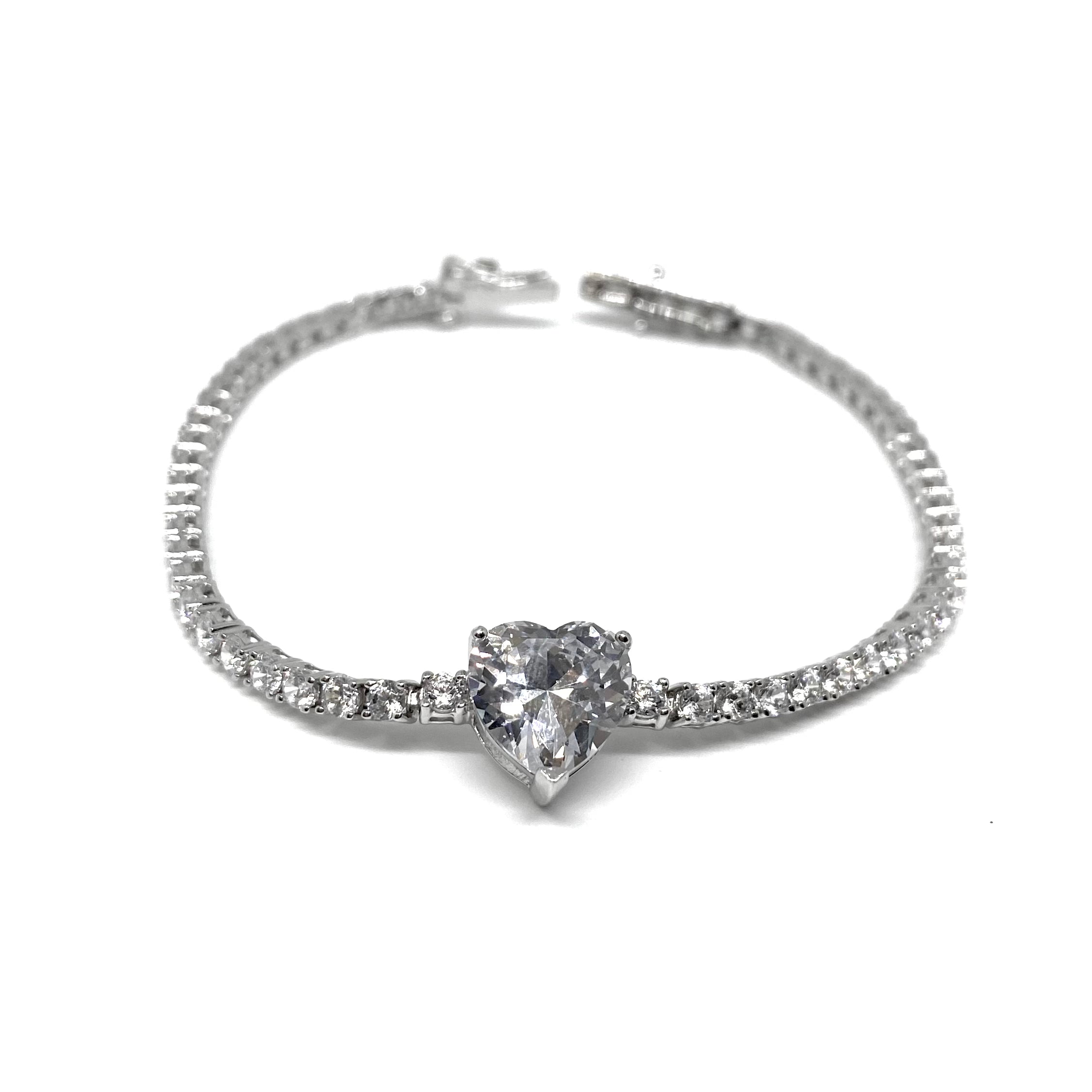 Bracciale tennis cuore big