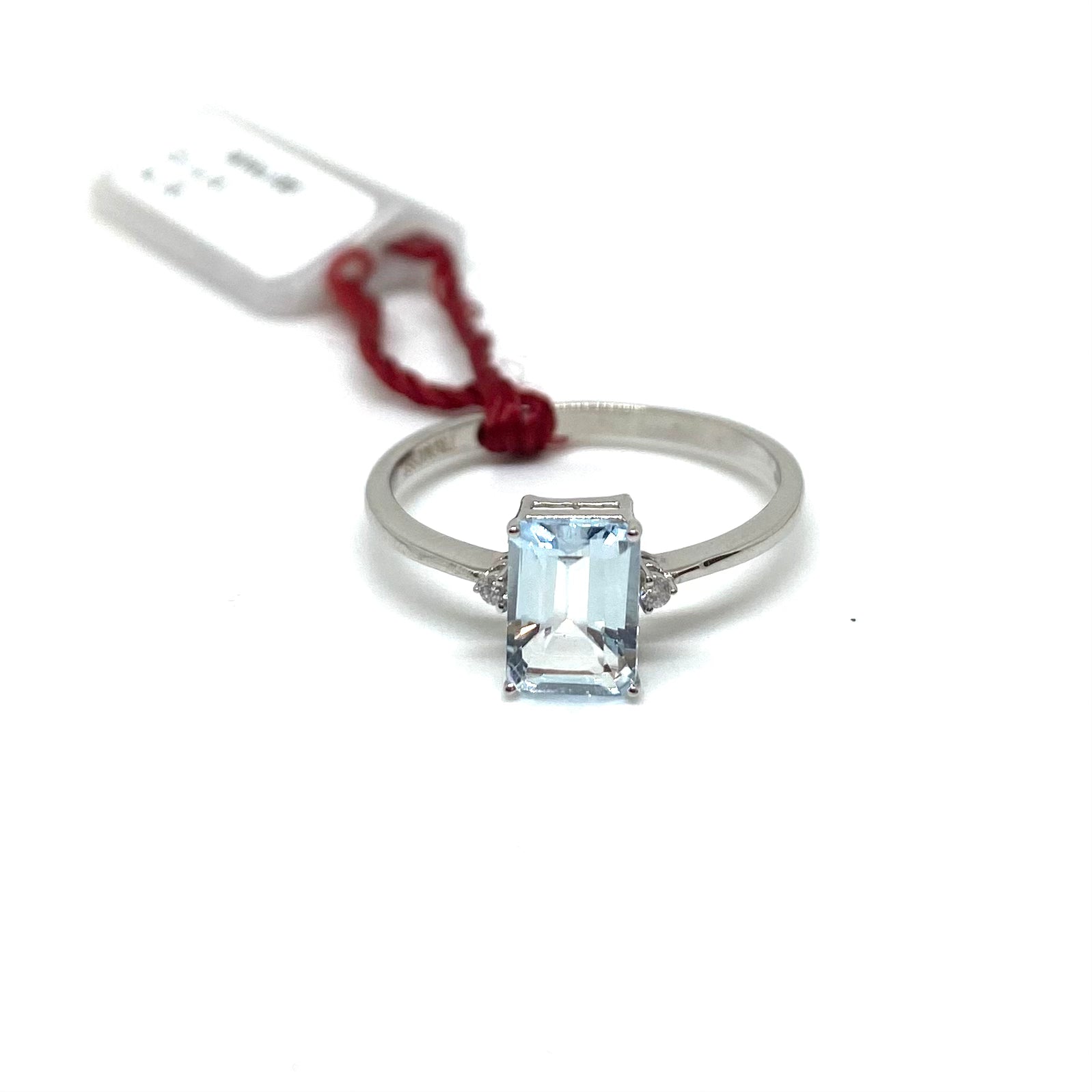 Anello Acqua Marina - Taglio Baguette
