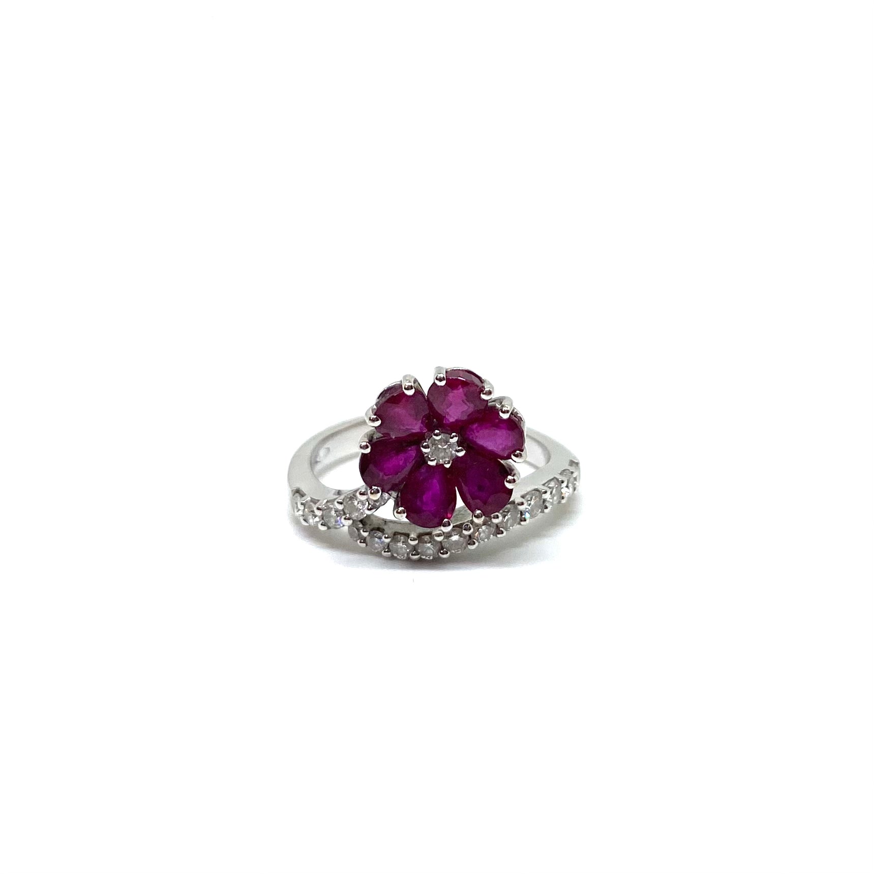 Anello Fiore - Diamanti e Rubini