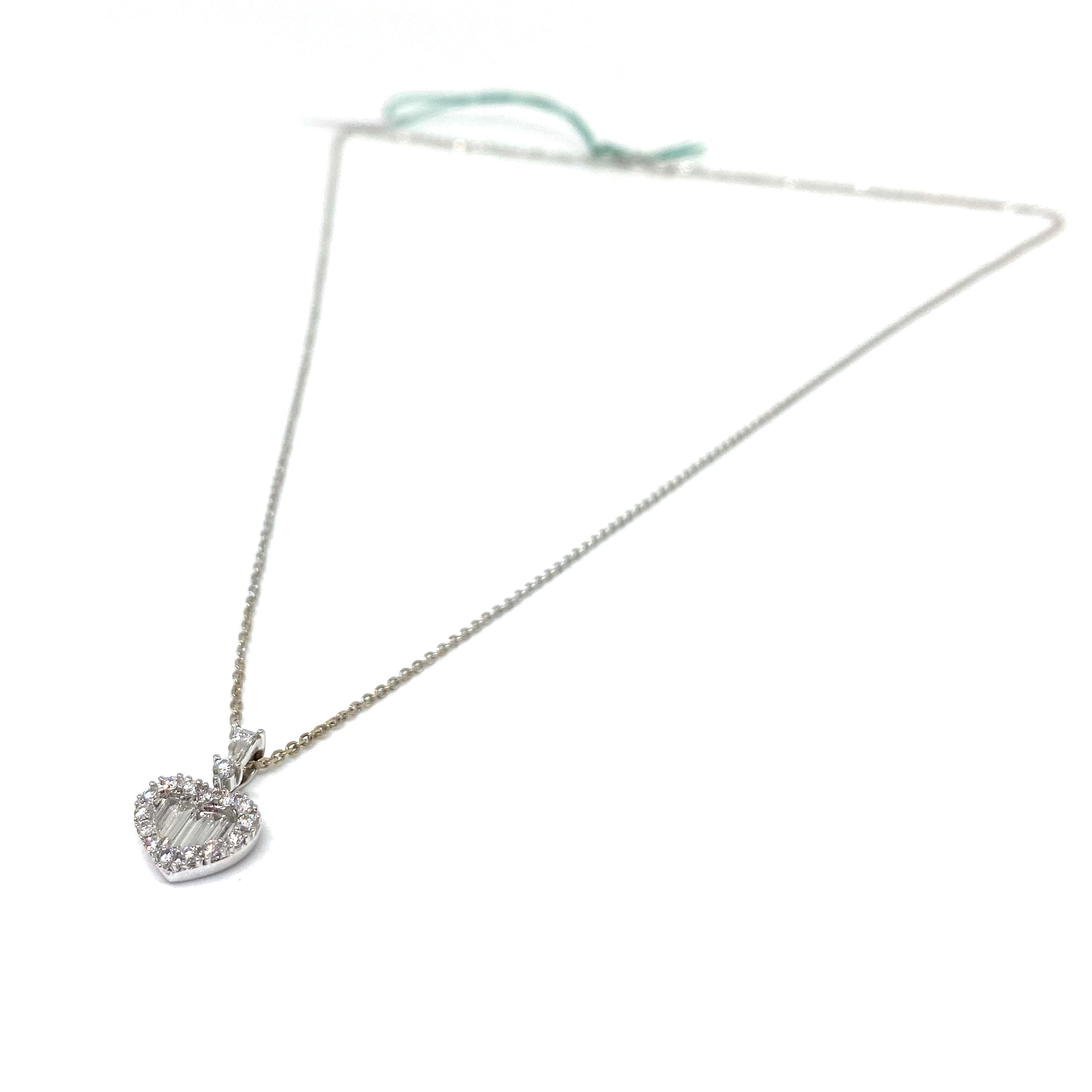 Collana Cuore - Diamanti taglio Baguette
