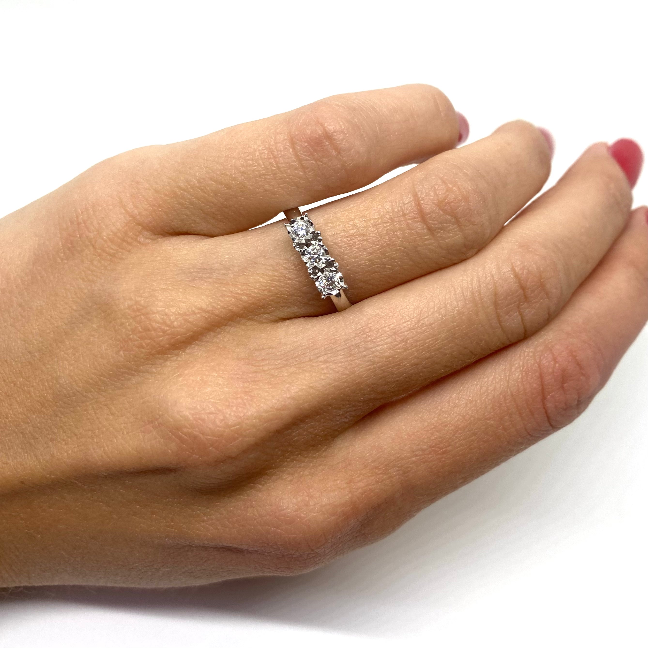 Anello Trilogy Reflex - Oro e Diamanti