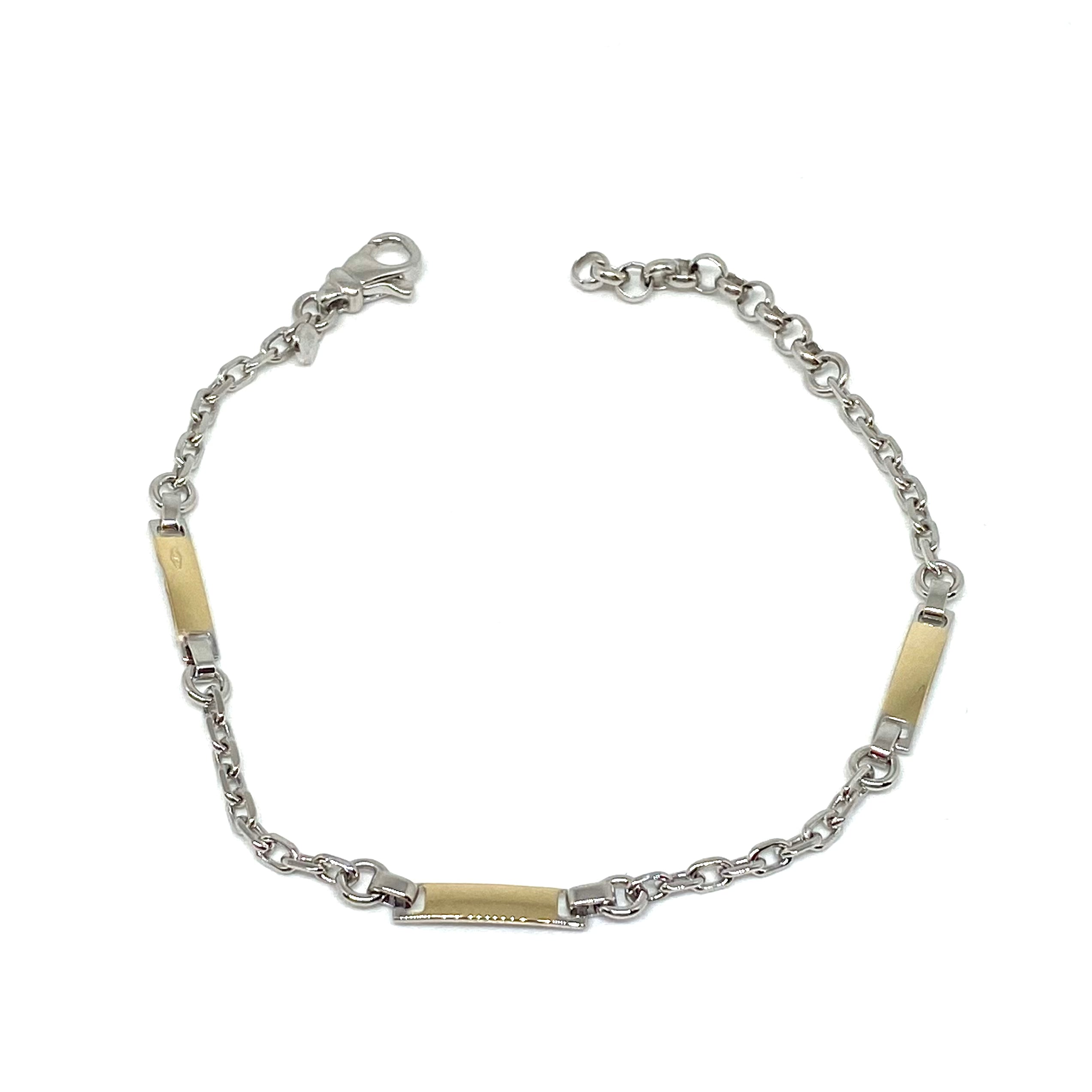 Bracciale con Placchette - Argento e Oro giallo