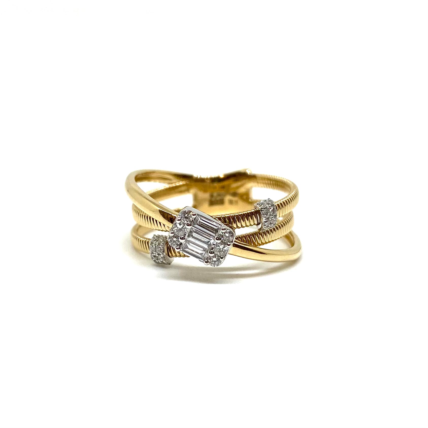 Anello a Fascia - Oro Giallo e Diamanti