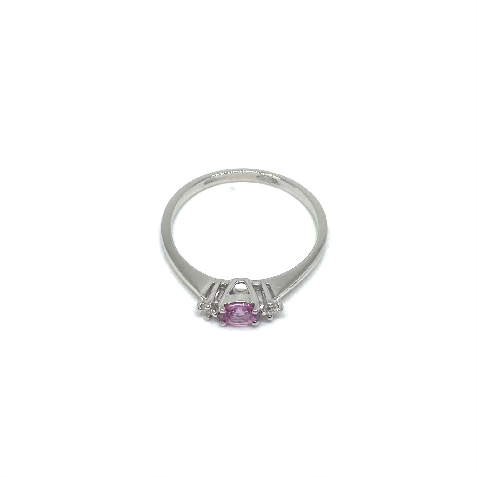 Solitario Zaffiro Rosa e Diamantr