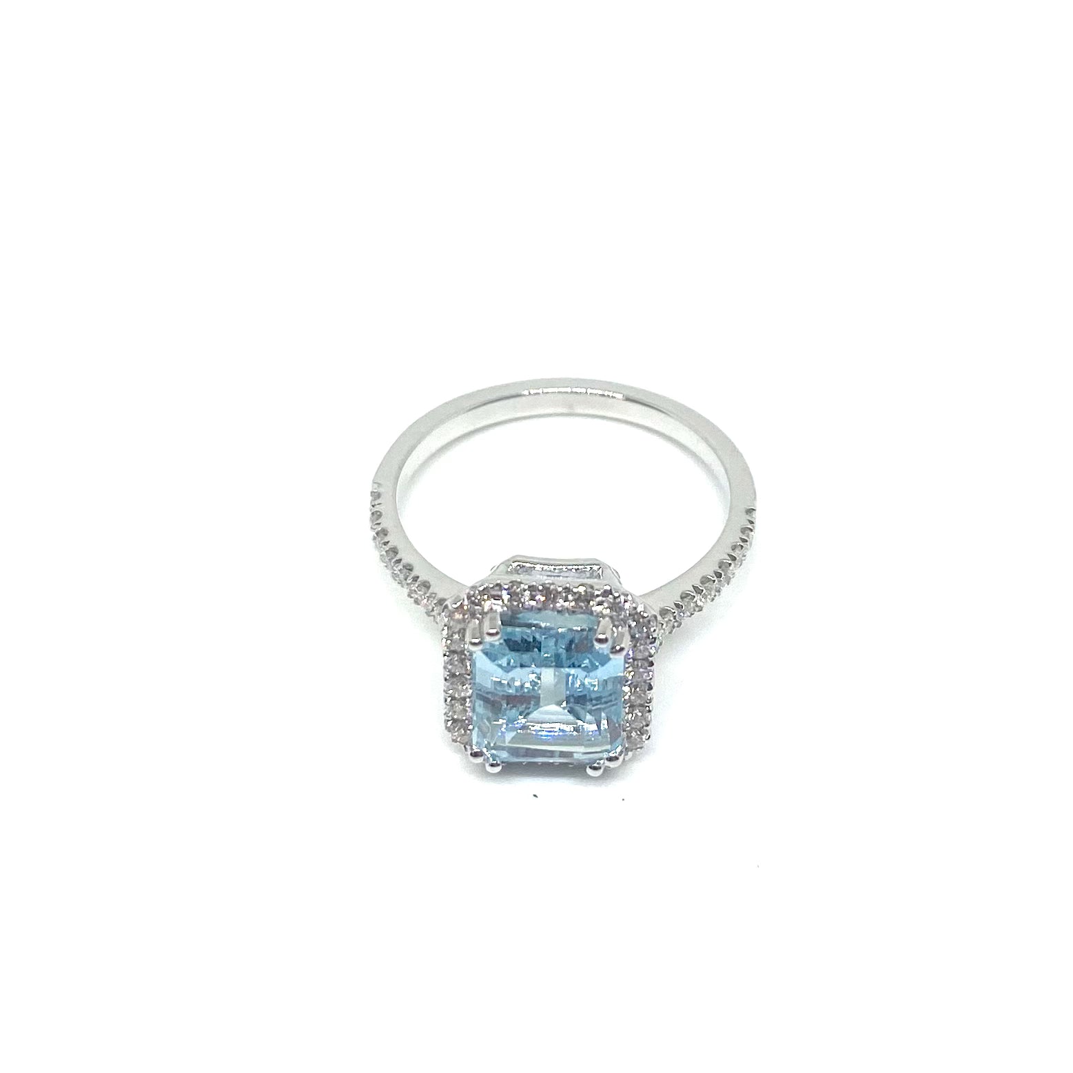 Anello Acquamarina - Taglio Smeraldo