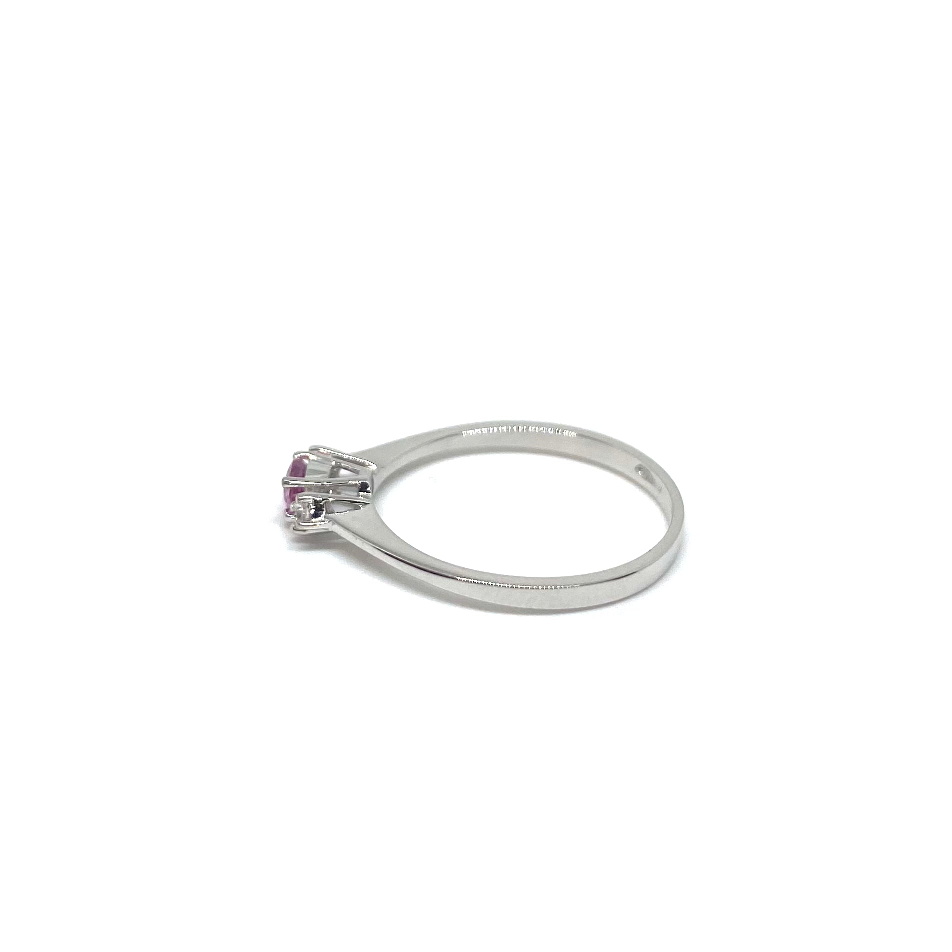 Solitario Zaffiro Rosa e Diamantr