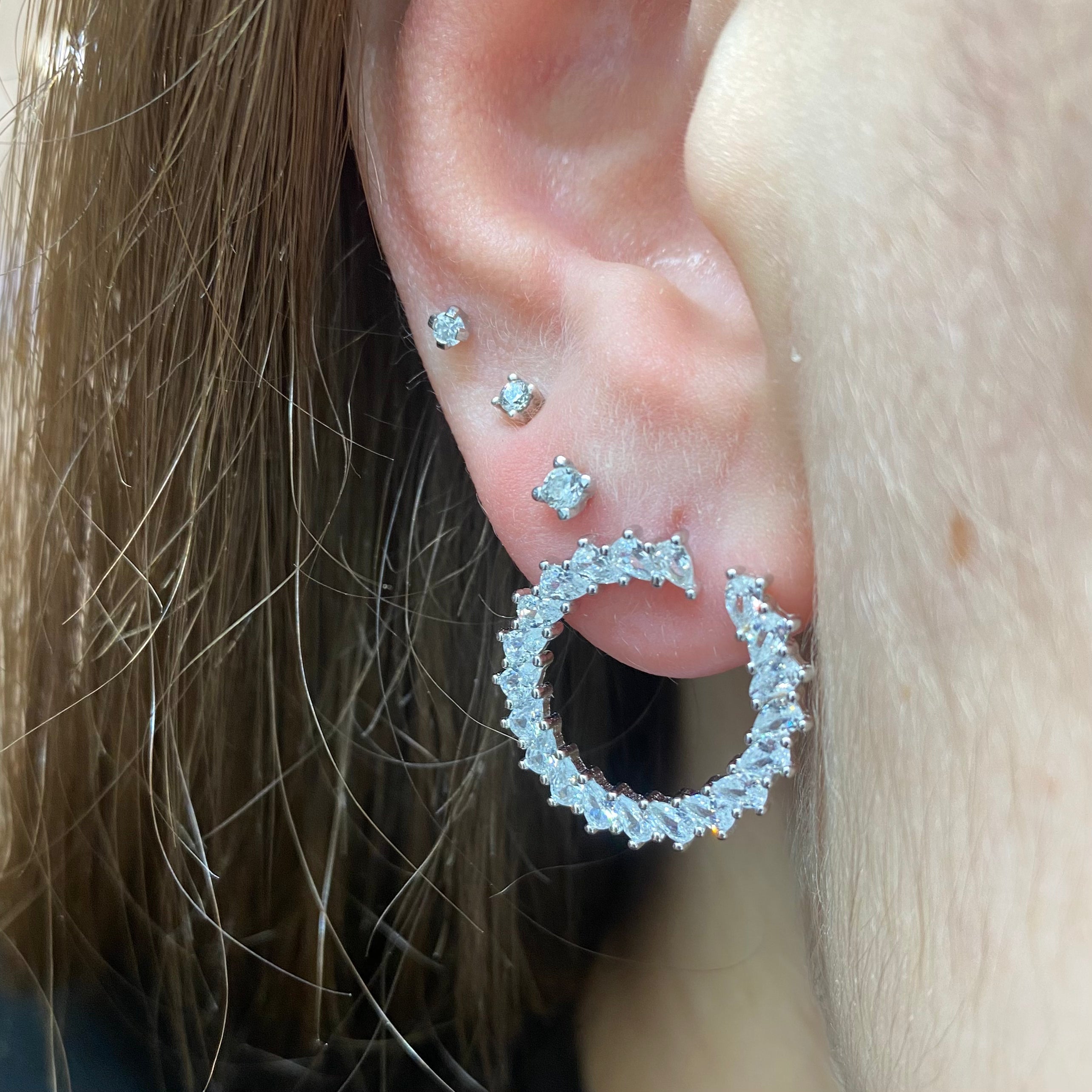 Orecchini corona - zirconi