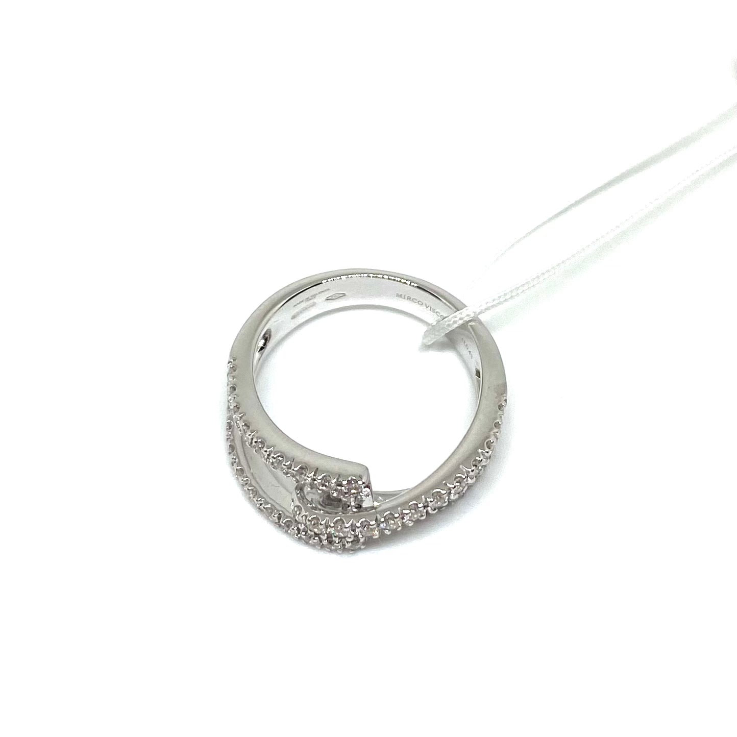 Anello a Fascia Intrecciato - Oro e Diamanti