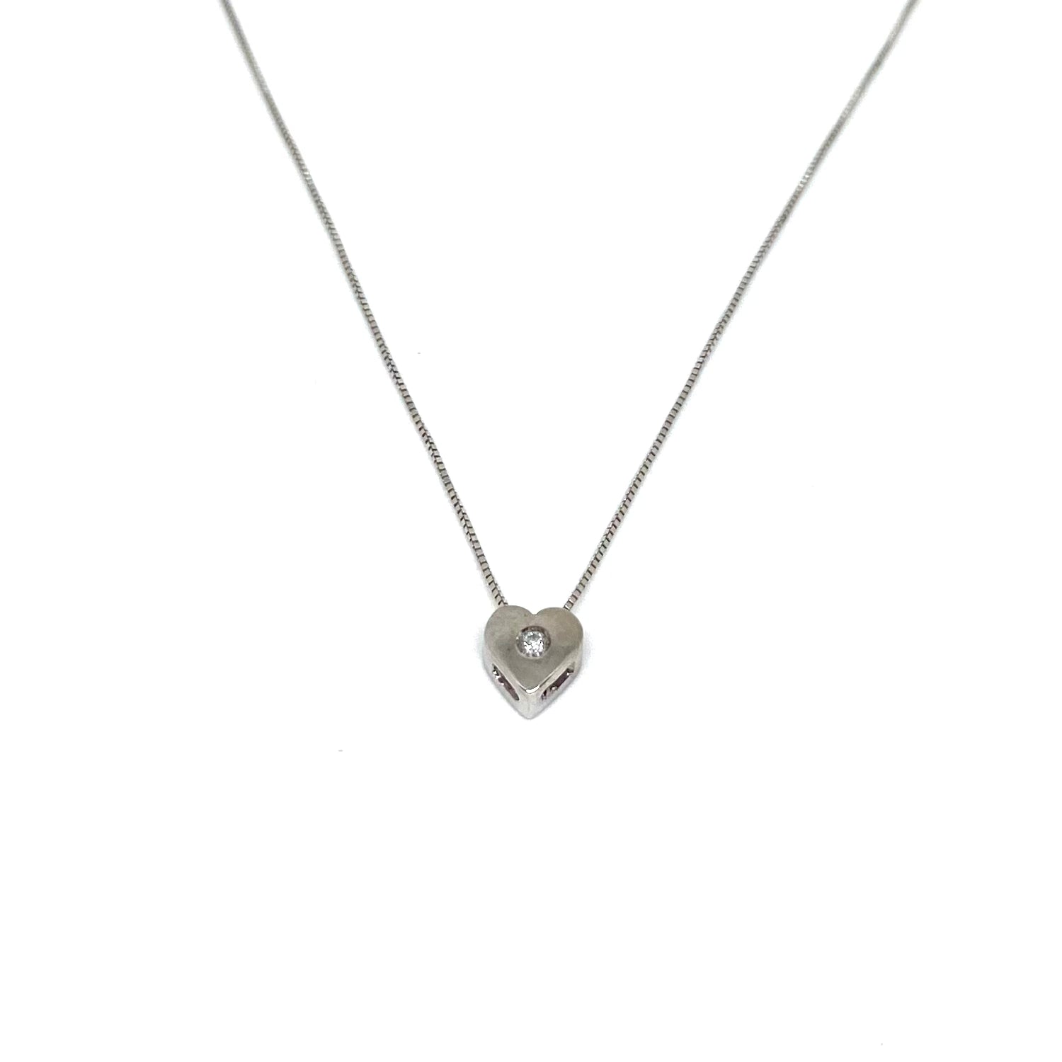 Collana Punto Luce a Cuore - Oro 18 kt