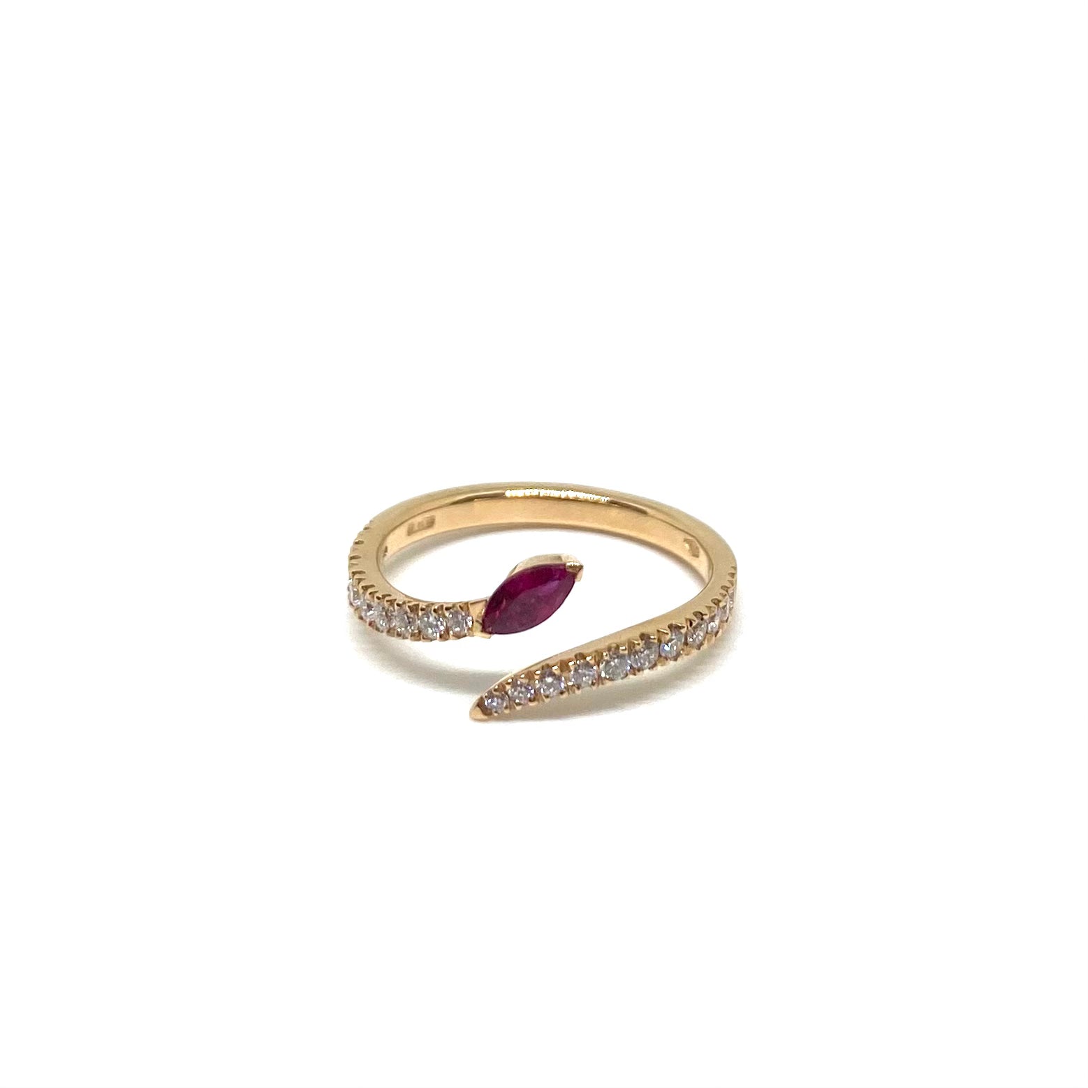 Veretta Serpentino Minimal - Oro e Rubino