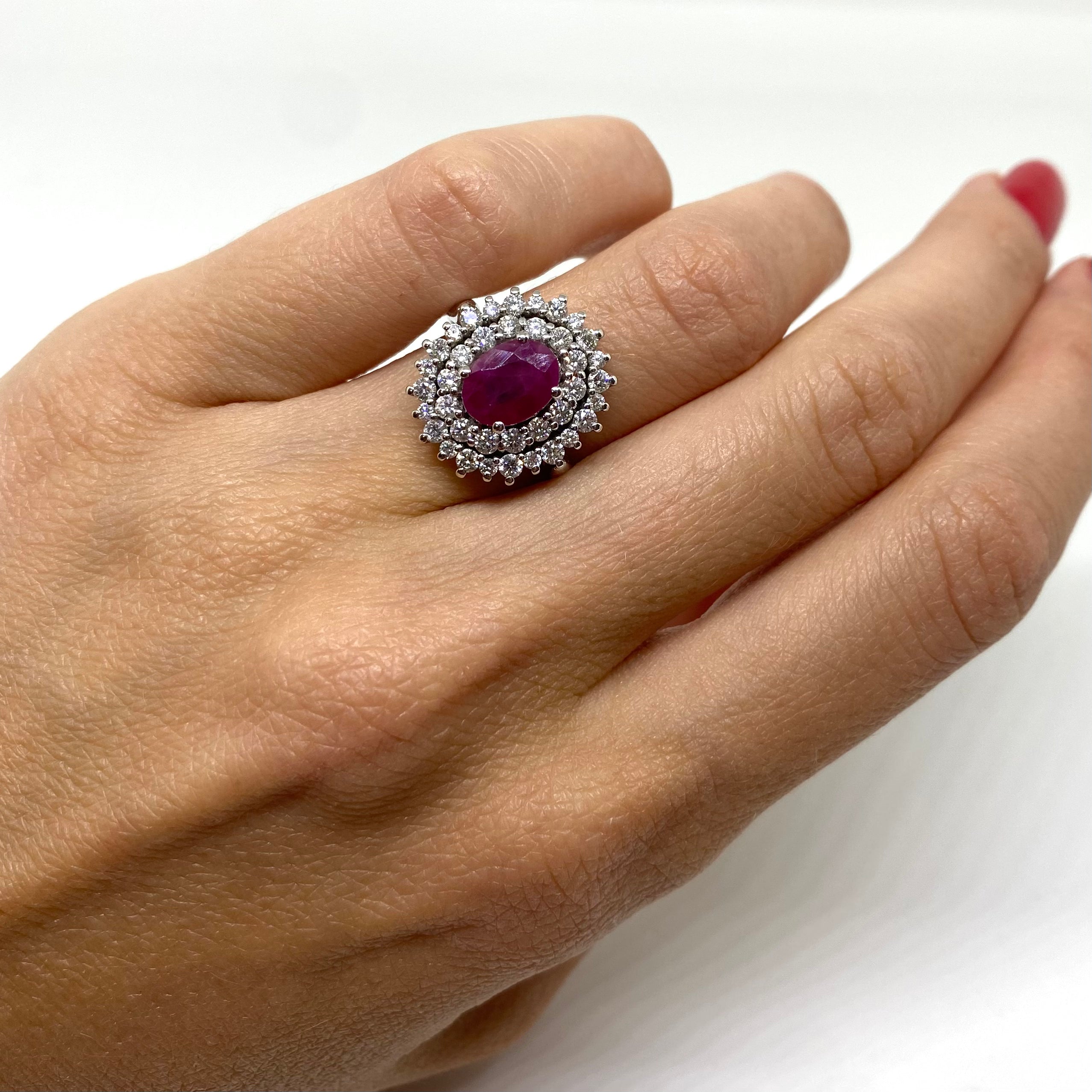 Anello Kate - Rubini e Diamanti Doppi