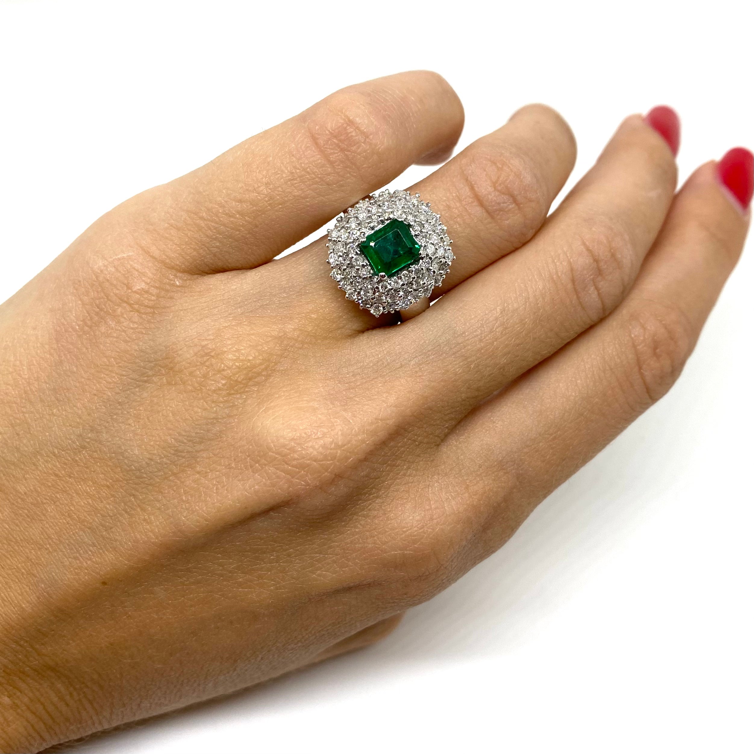 Anello Kate - Smeraldo e Diamanti