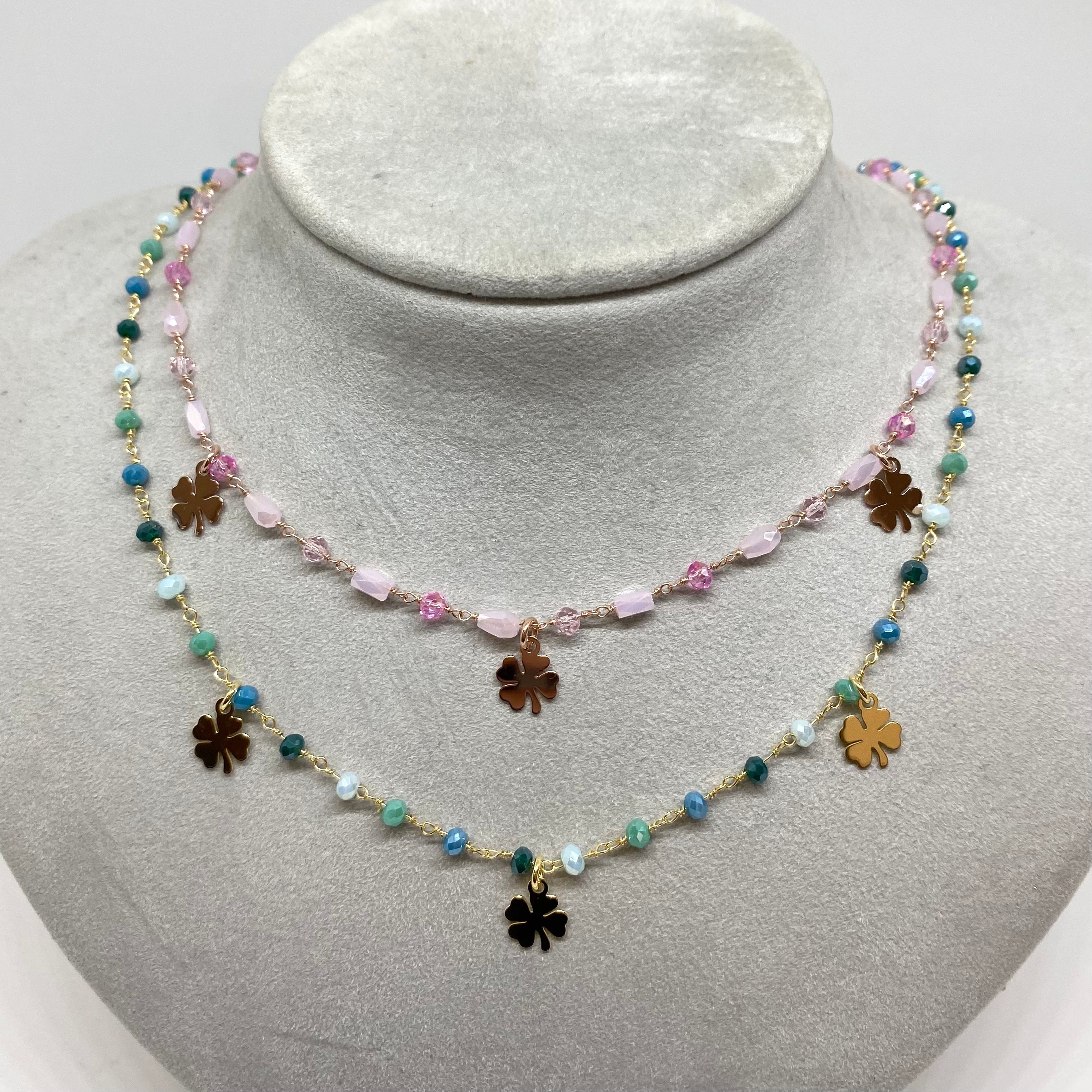 Collana Pietre e Quadrifogli