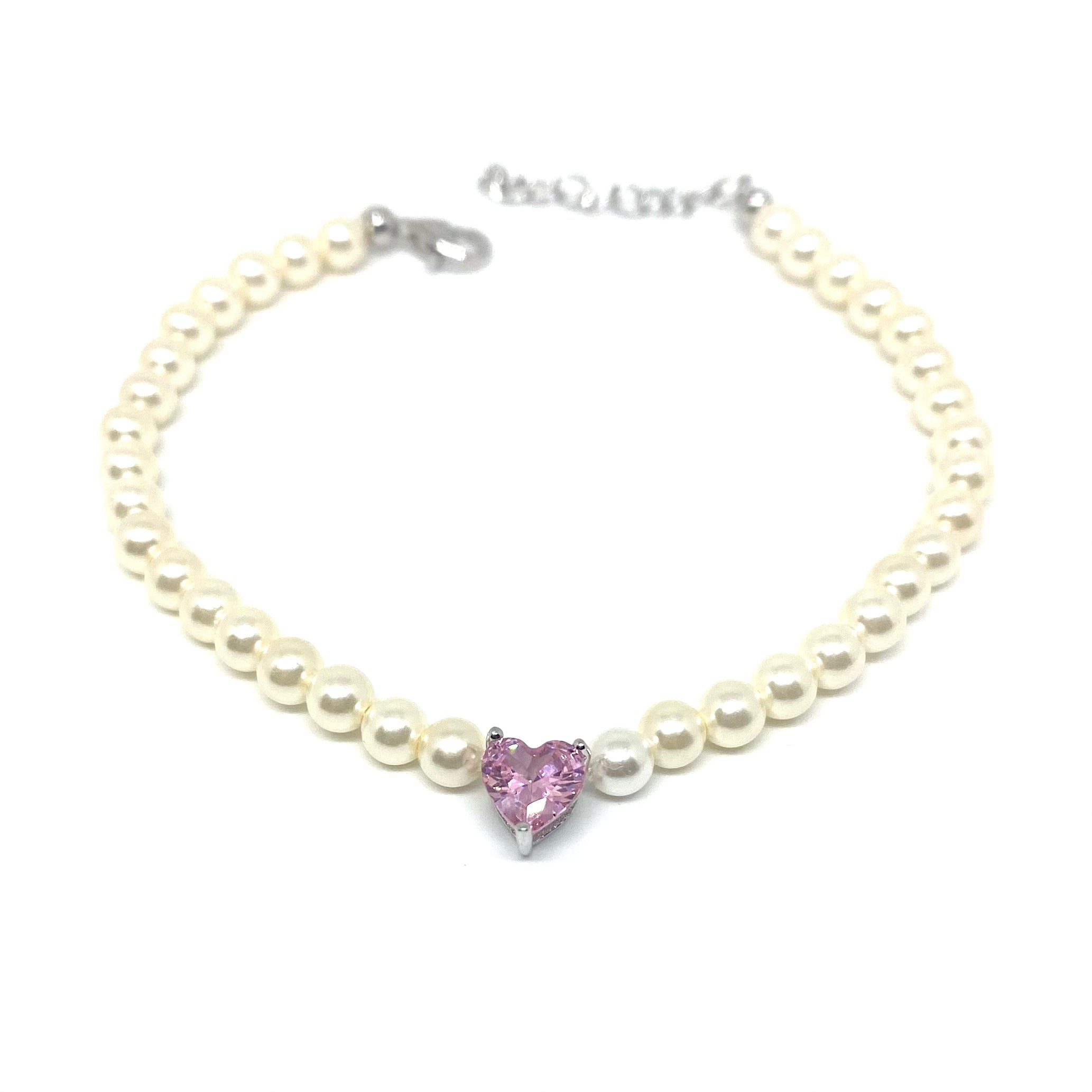 Bracciale perline con cuore