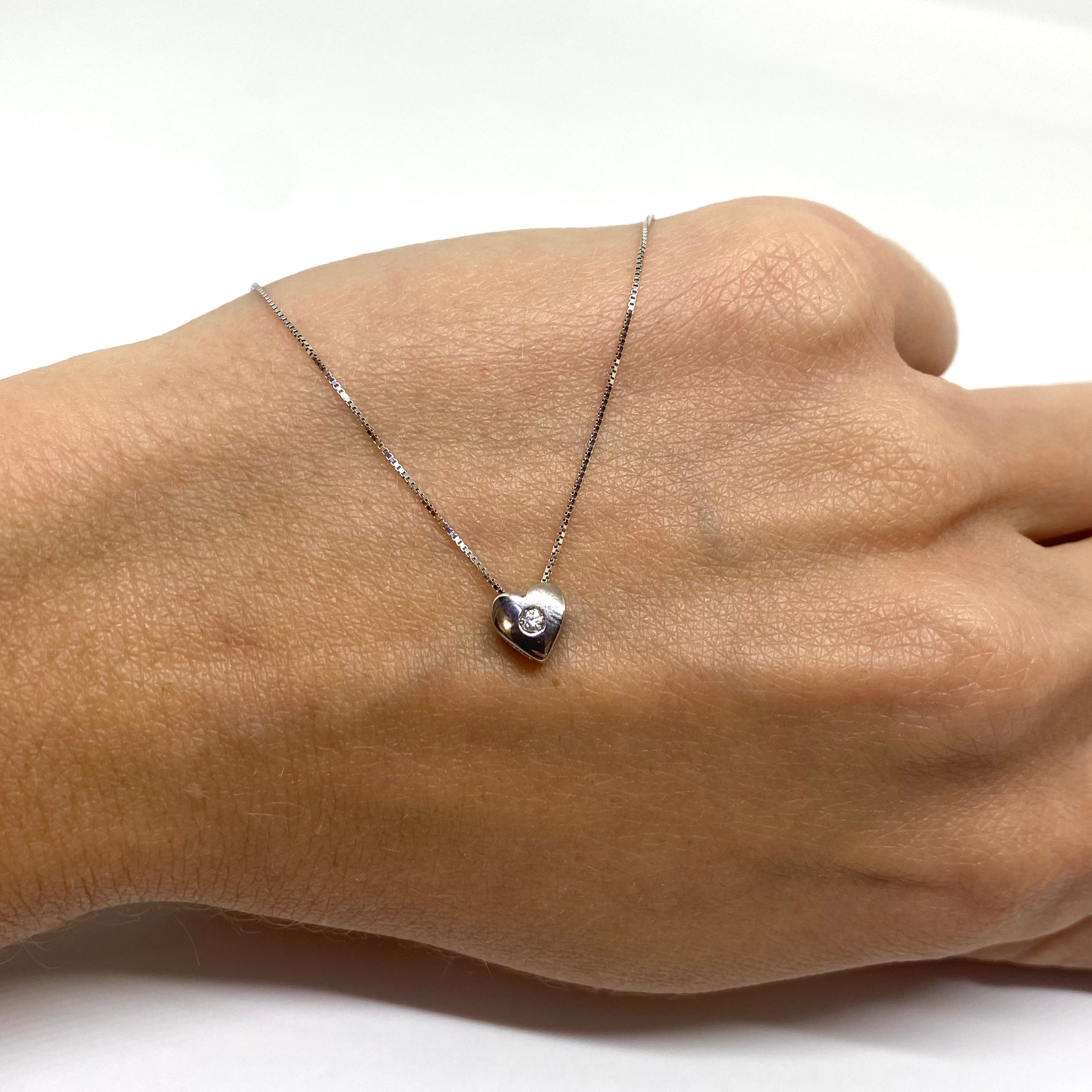 Collana Punto Luce a Cuore - Oro 18 kt