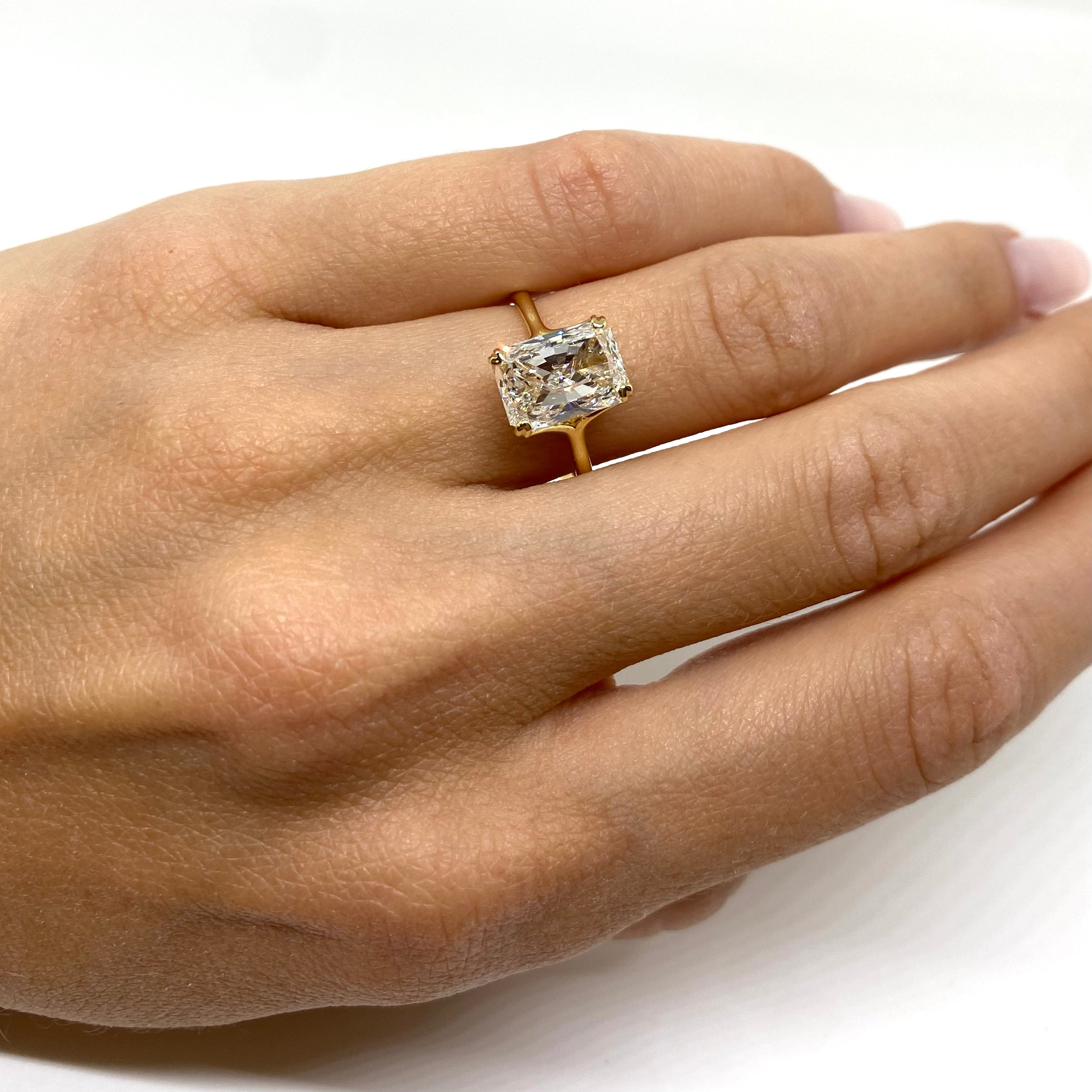 Solitario in Oro Giallo - Diamante Lab Grown