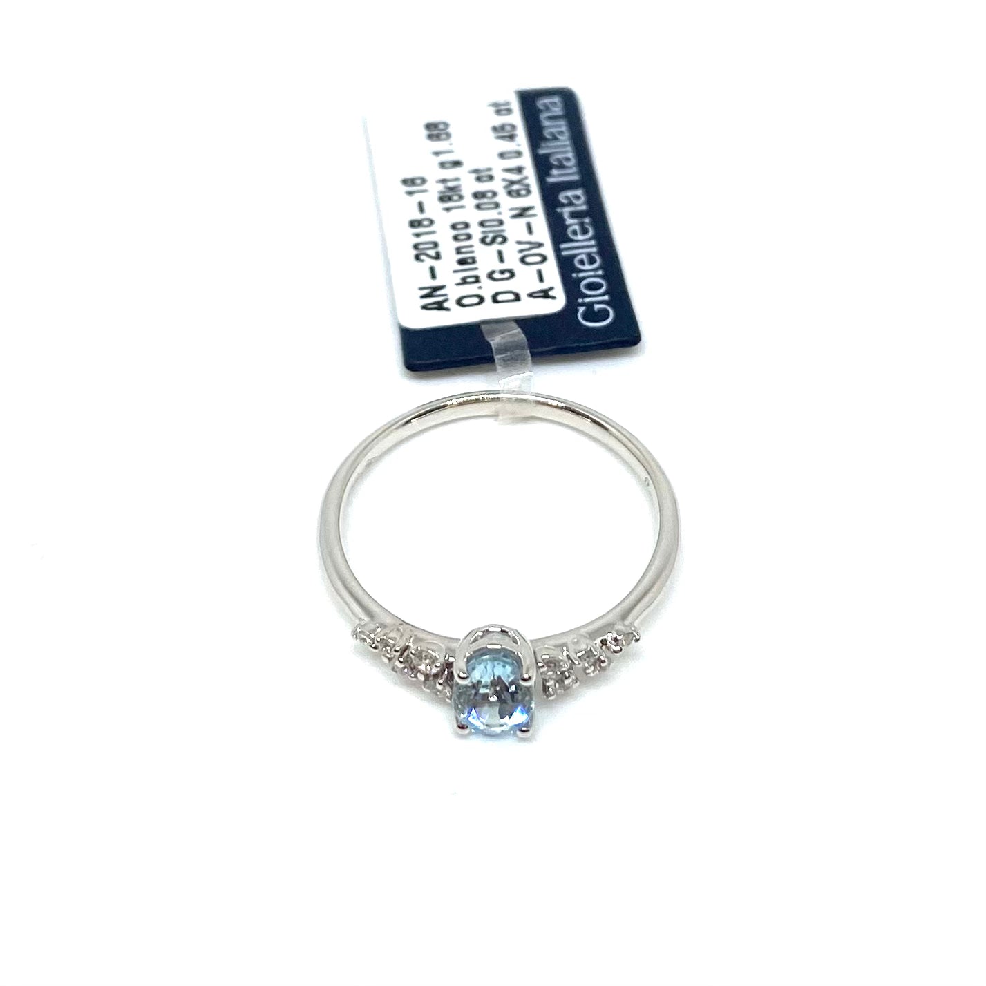 Anello Acquamarina e Diamanti