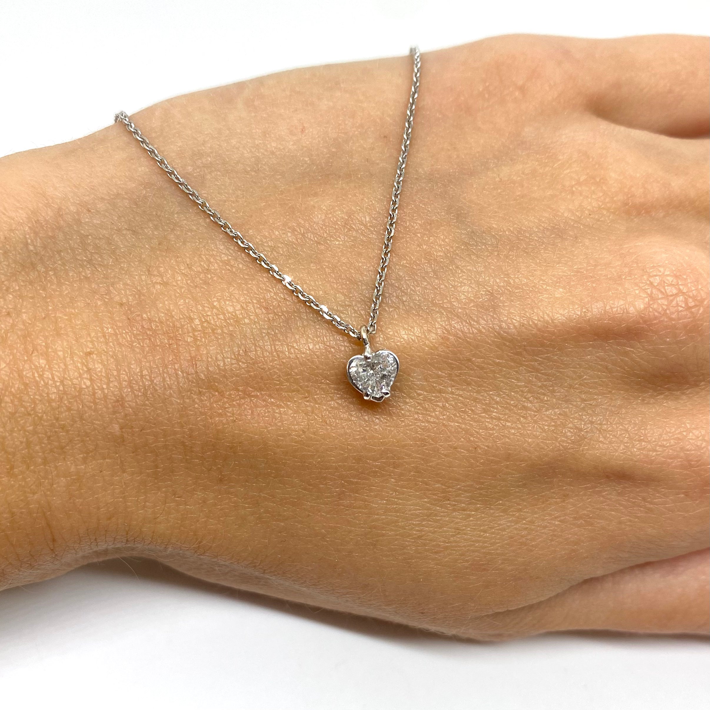 Collana Punto Luce Cuore - Diamanti e Oro