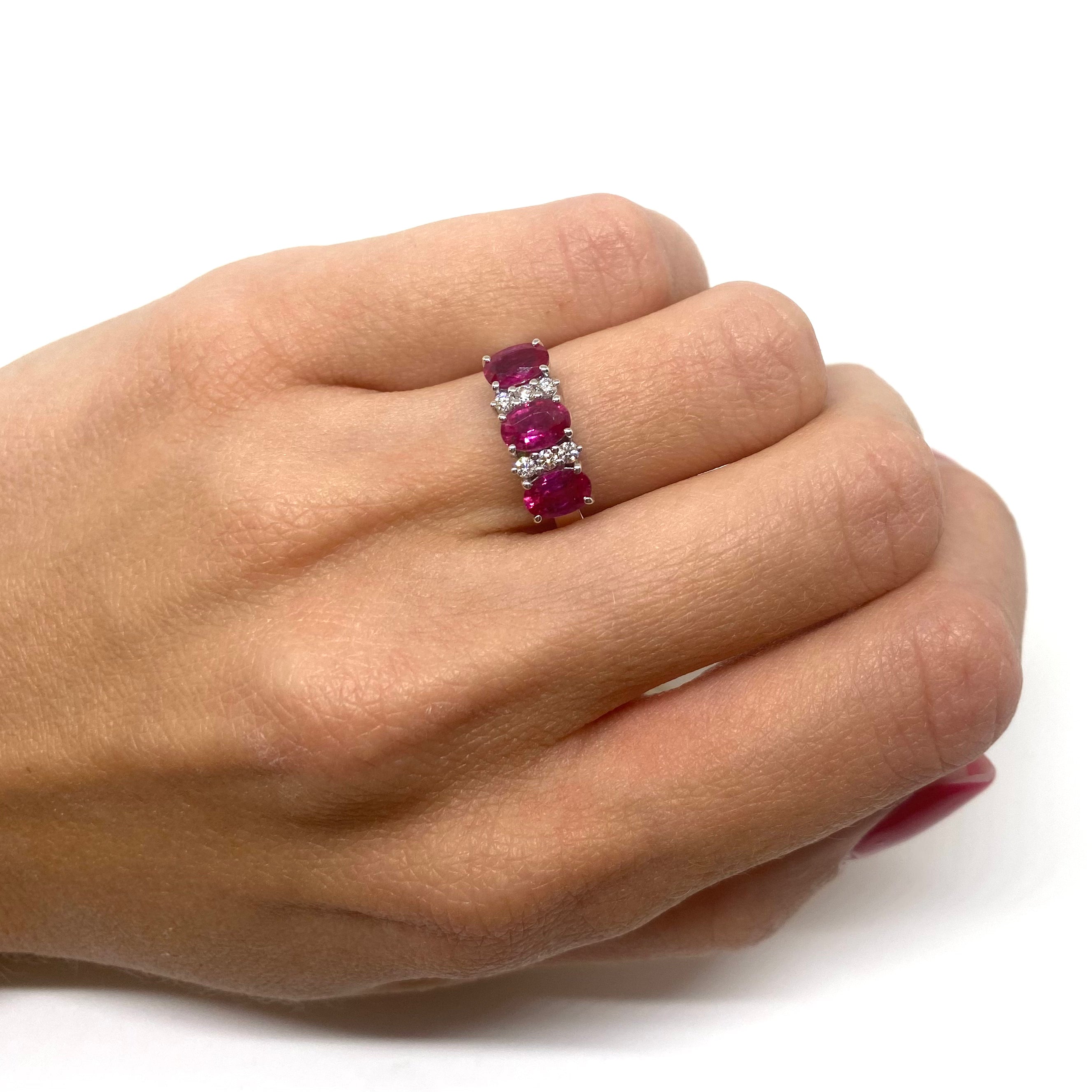 Anello Trilogy Diamanti e Rubini