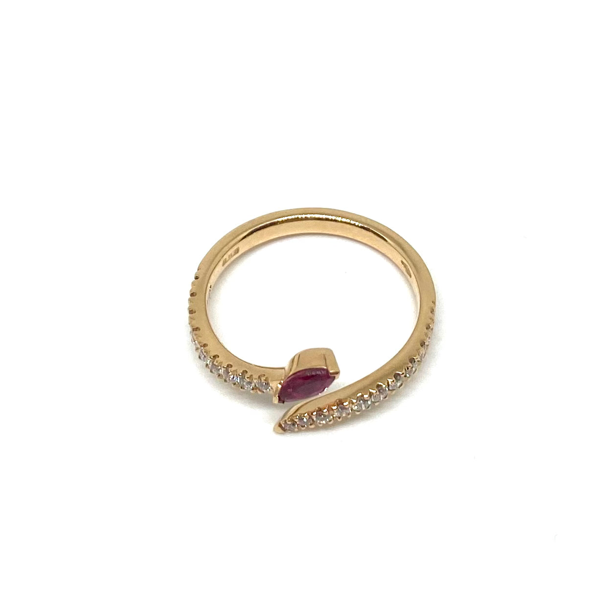 Veretta Serpentino Minimal - Oro e Rubino