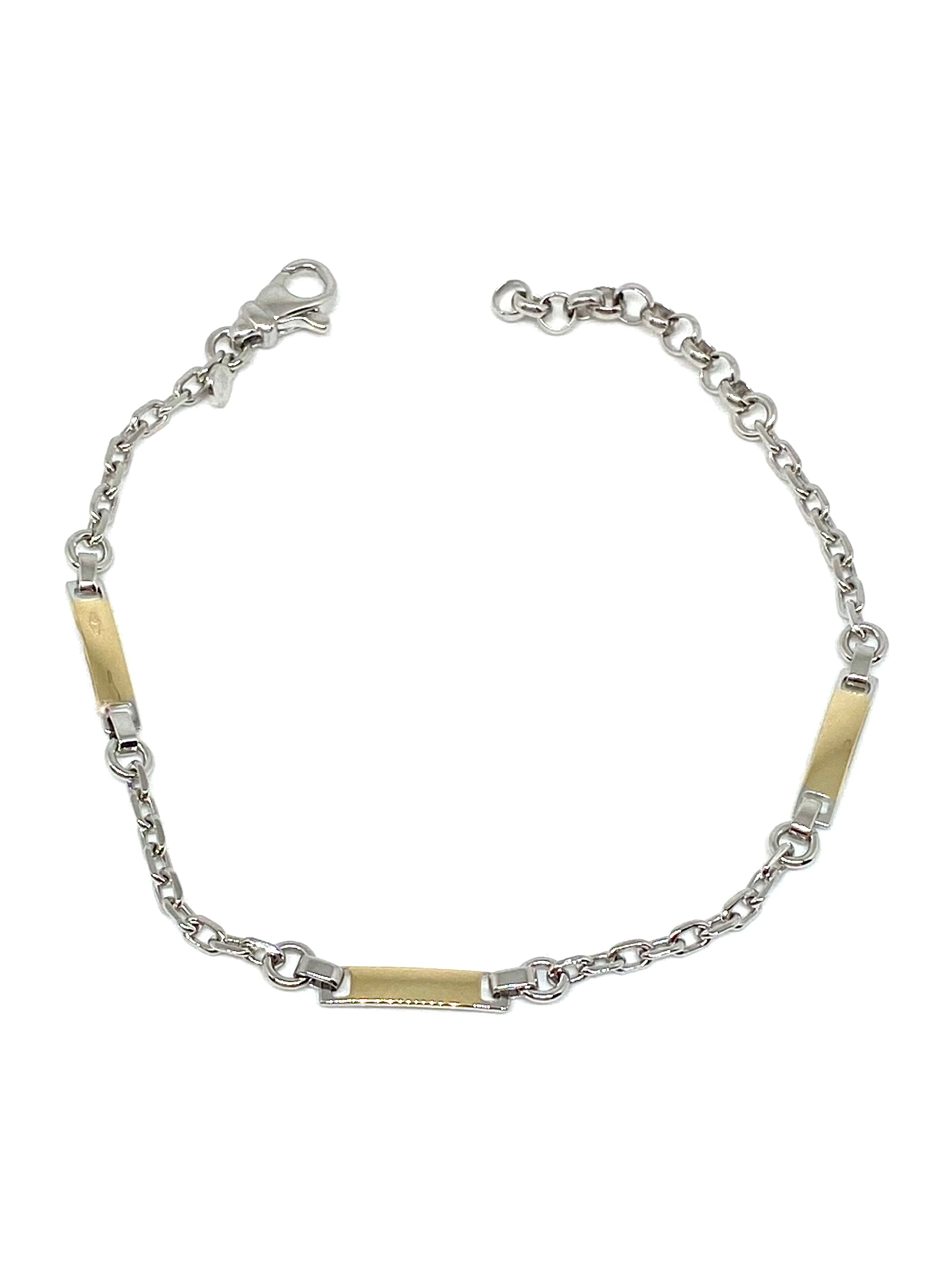 Bracciale con Placchette - Argento e Oro giallo