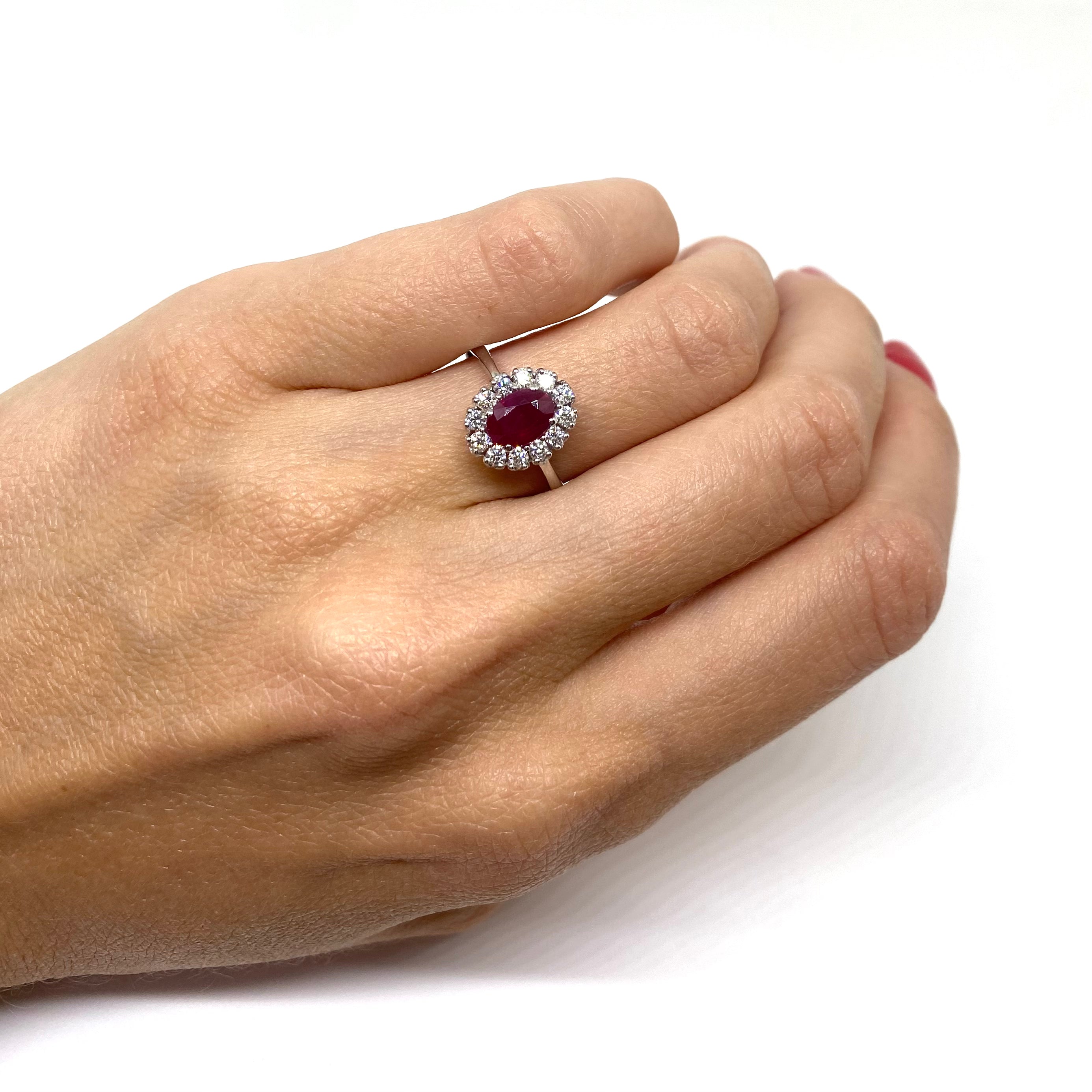 Anello Kate Rubino - Montatura Cuori