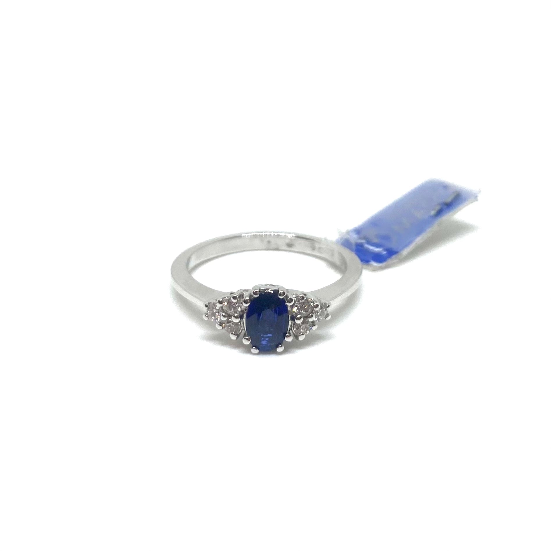 Anello Oro Bianco e Zaffiro