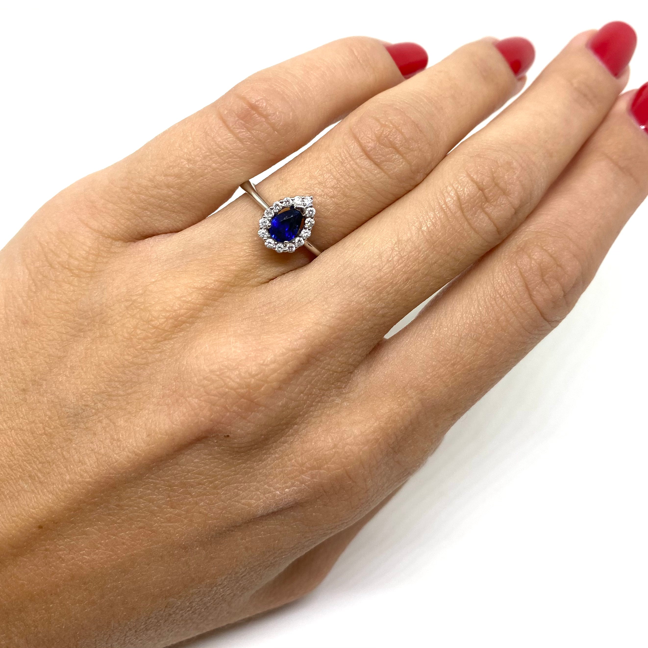 Anello Kate Zaffiro- Goccia