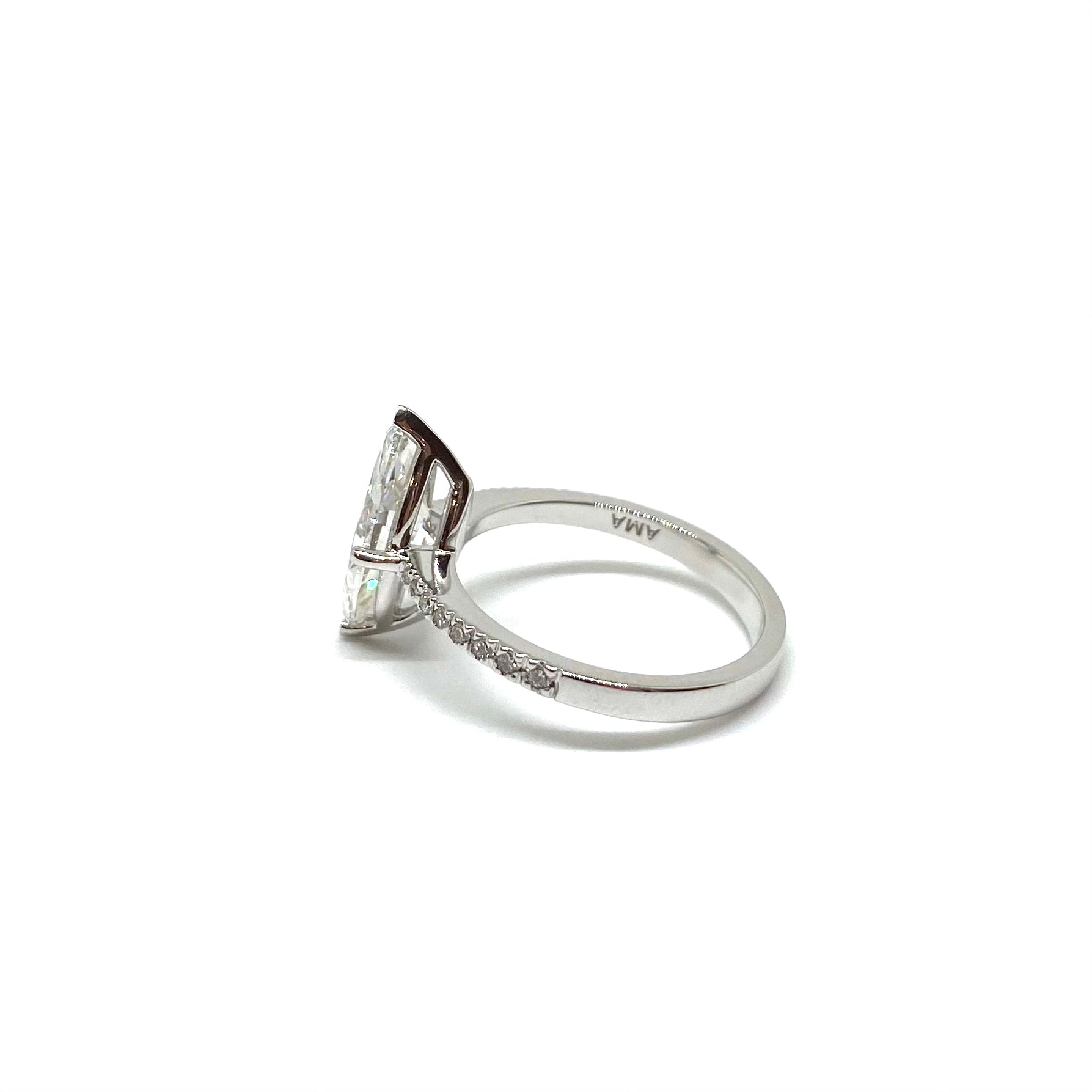 Solitario Marquise Oro Bianco - Lab Grown