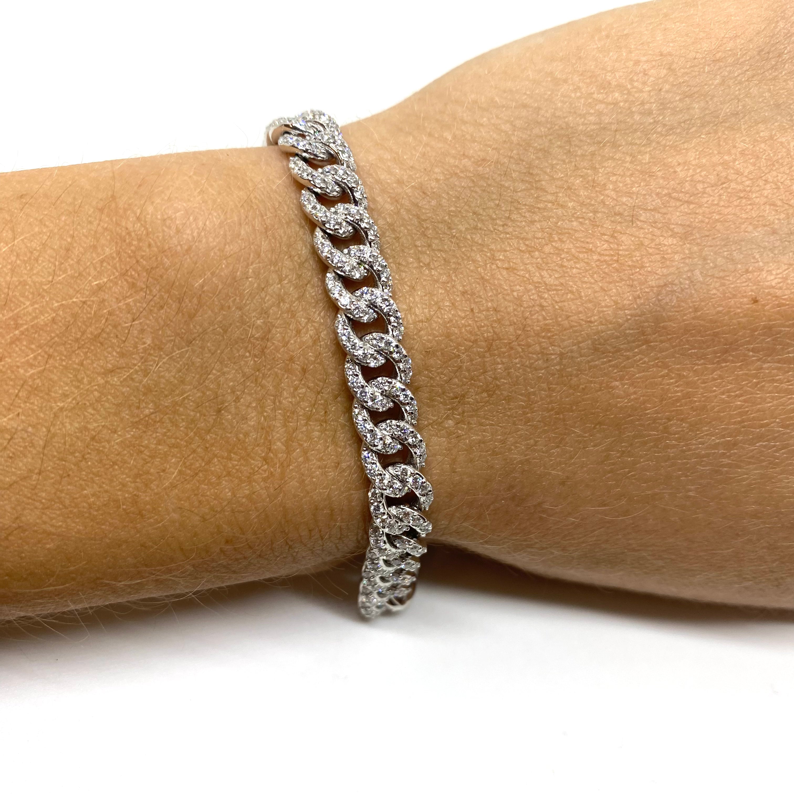 Bracciale Groumette - Oro Bianco e Diamanti