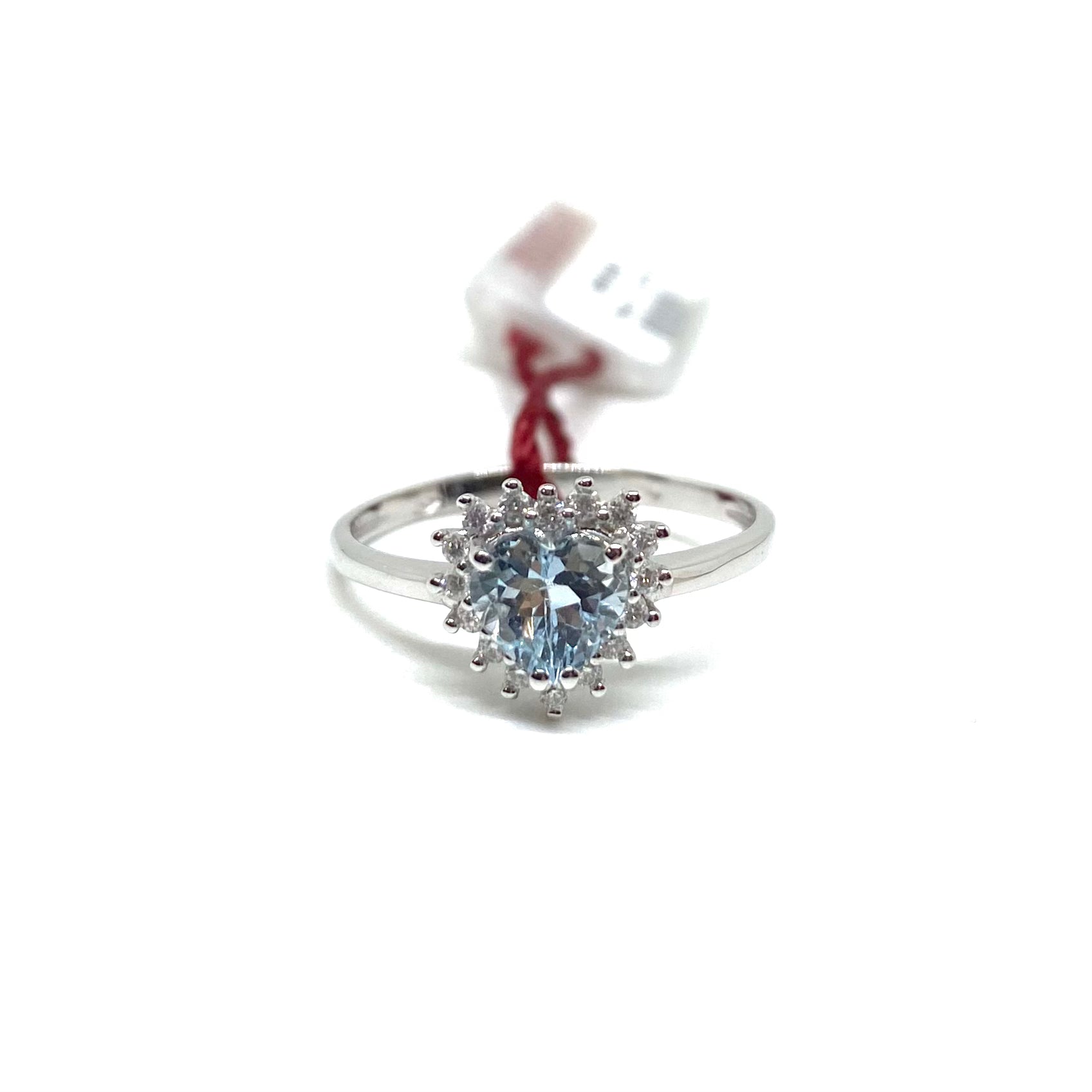 Anello a Cuore - Acquamarina e Diamanti