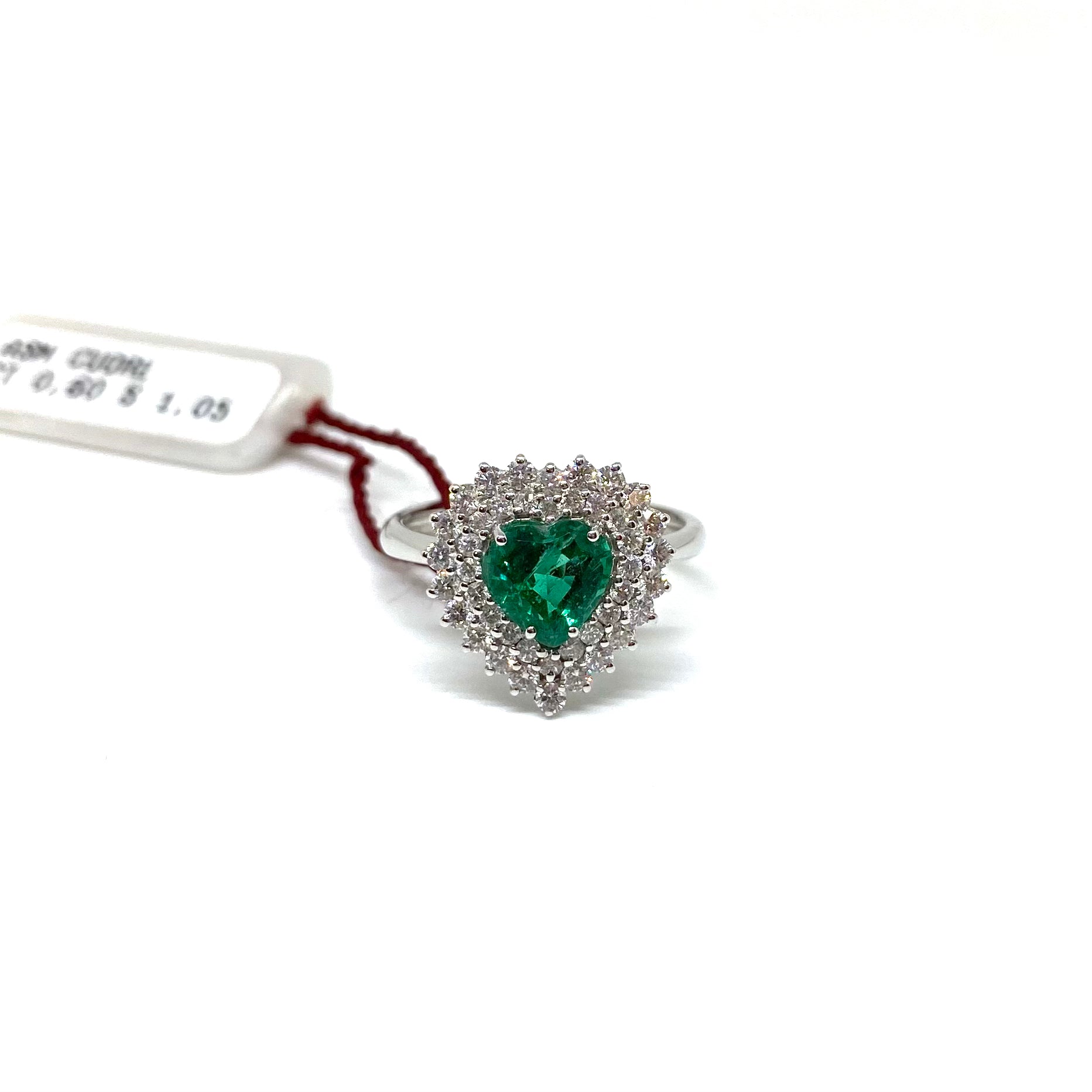 Anello Cuore - Smeraldo e Diamanti