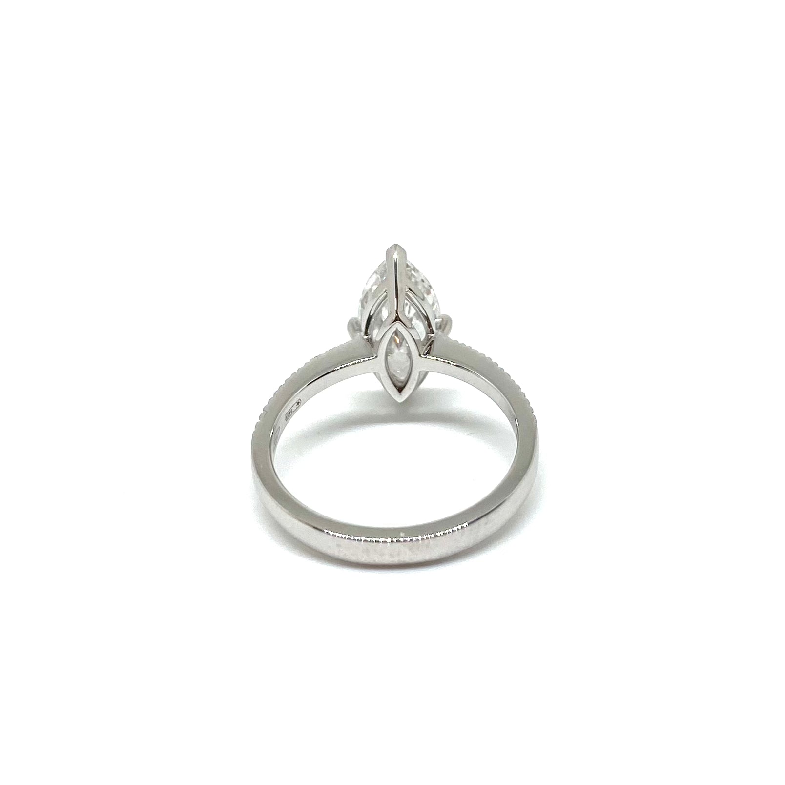 Solitario Marquise Oro Bianco - Lab Grown