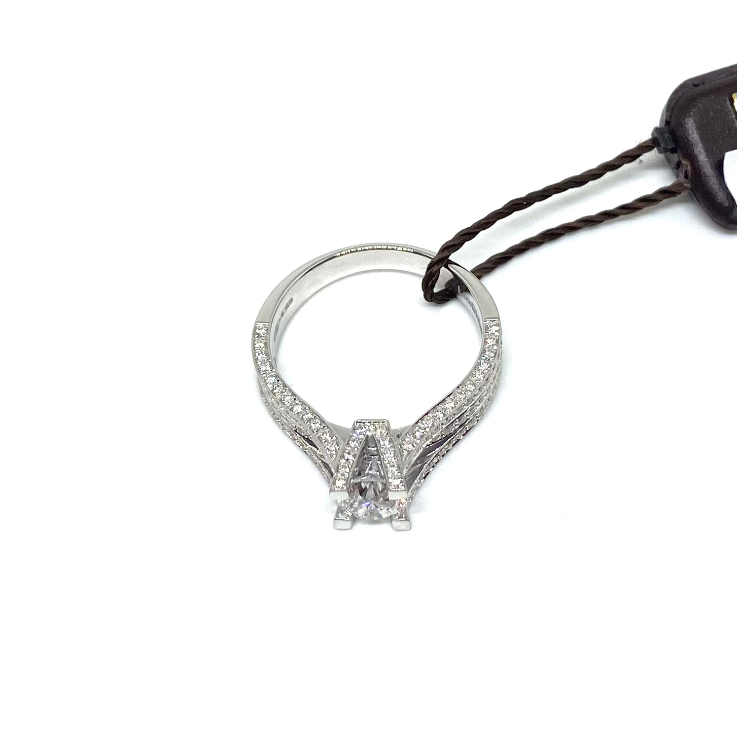 Solitario con Pietre sul Gambo - Oro e Diamanti
