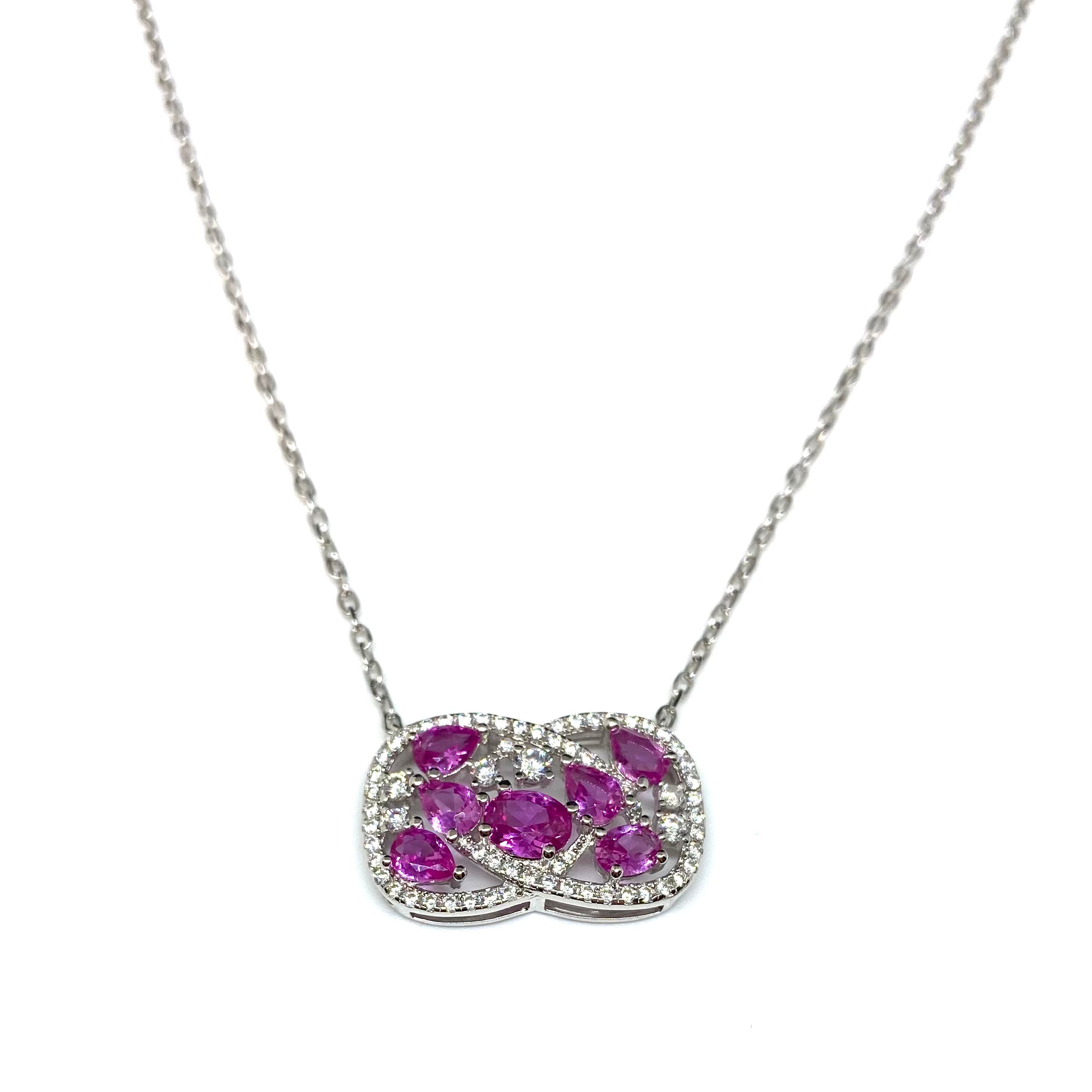 Collana zirconi rosa